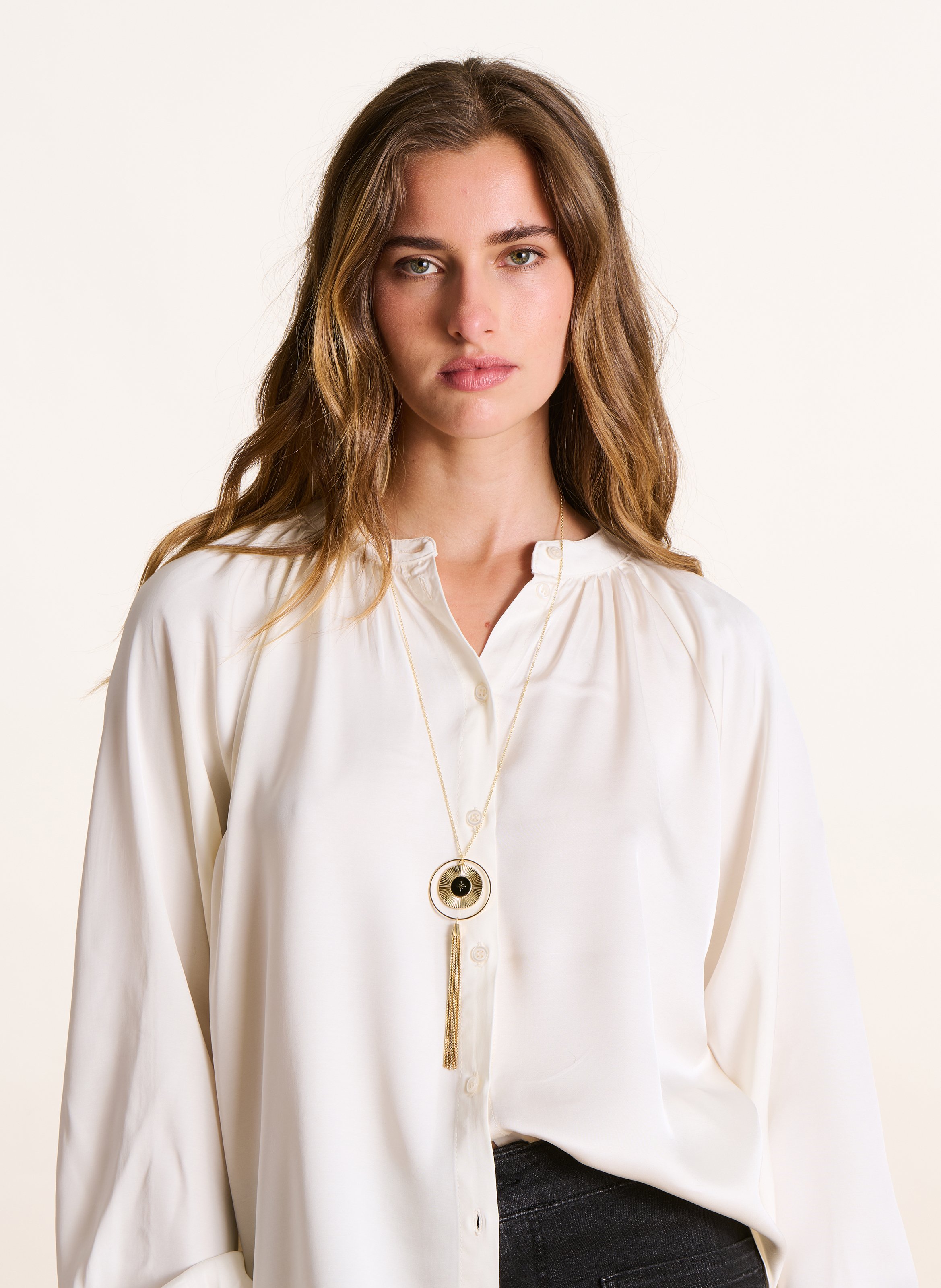 Long stylish necklace LA FEE MARABOUTEE Yellow
