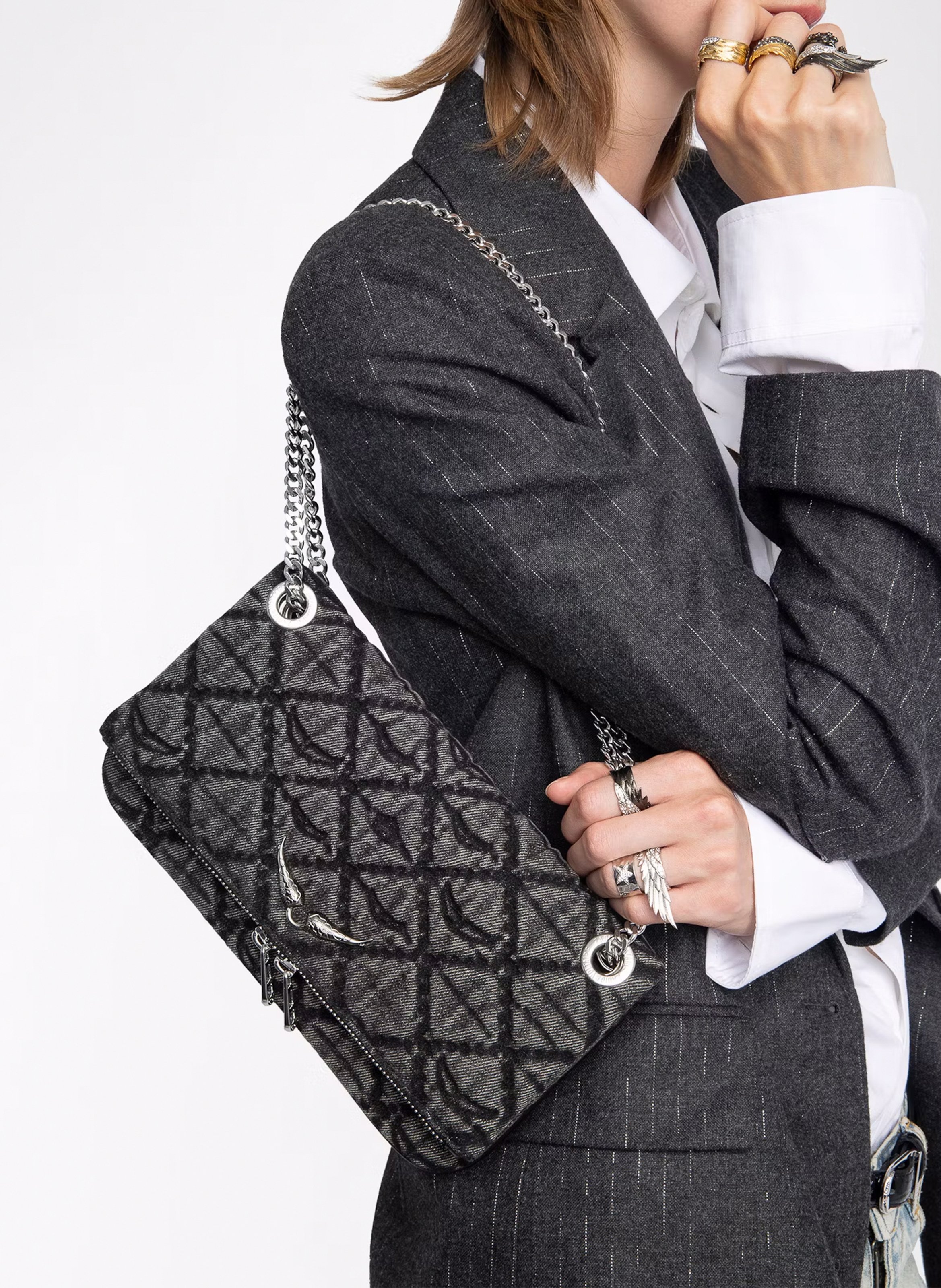 Printed clutch bag ZADIG&VOLTAIRE Grey