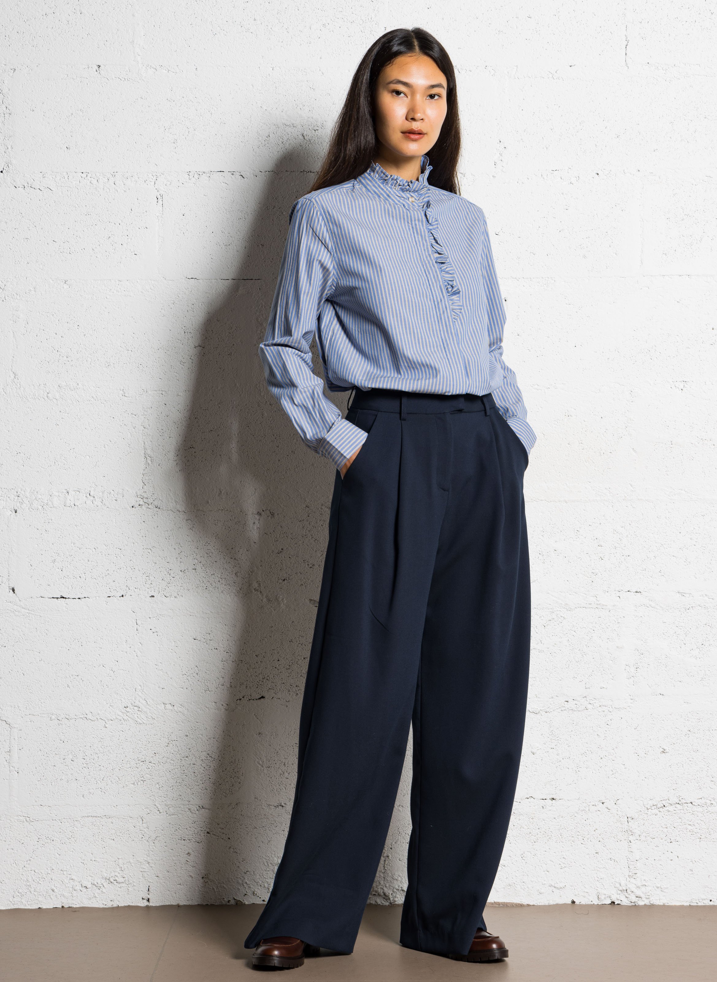 Alexandra dotted Swiss shirt SEE U SOON Blue