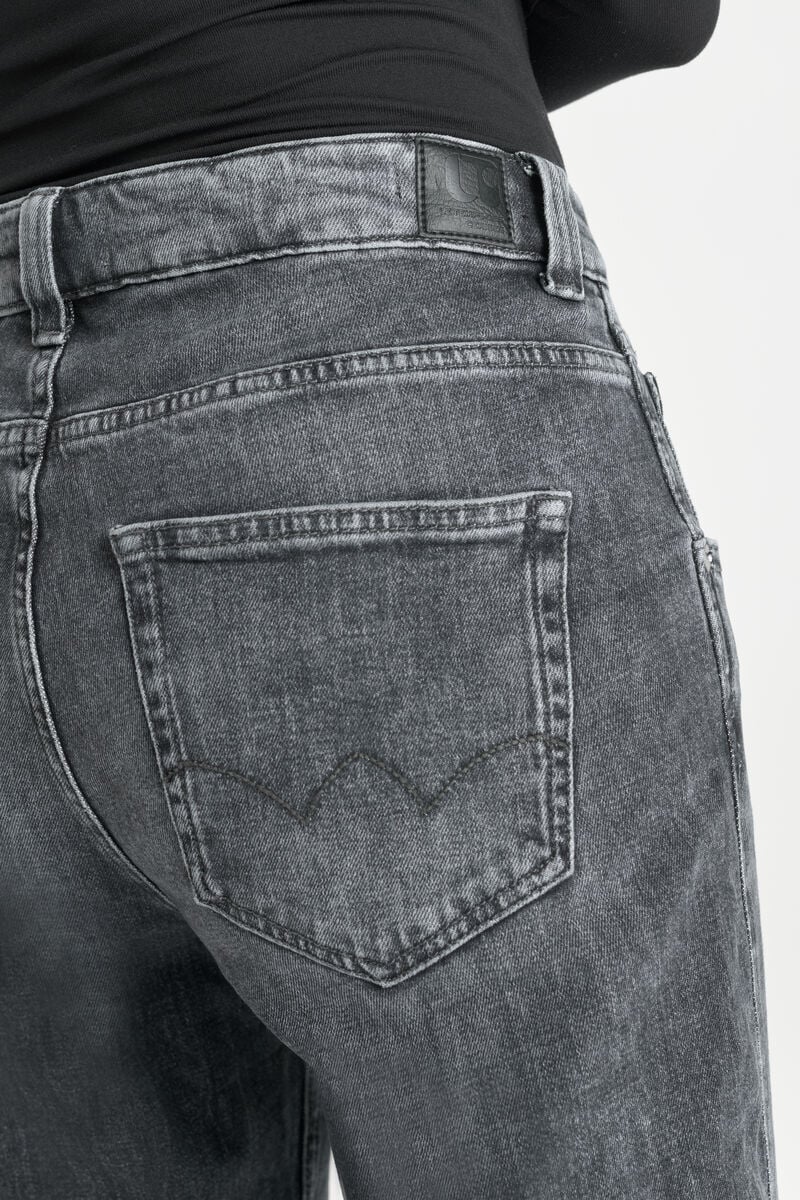 Loose, oversized girlfriend high-waisted jeans, length 34 LE TEMPS DES CERISES Grey