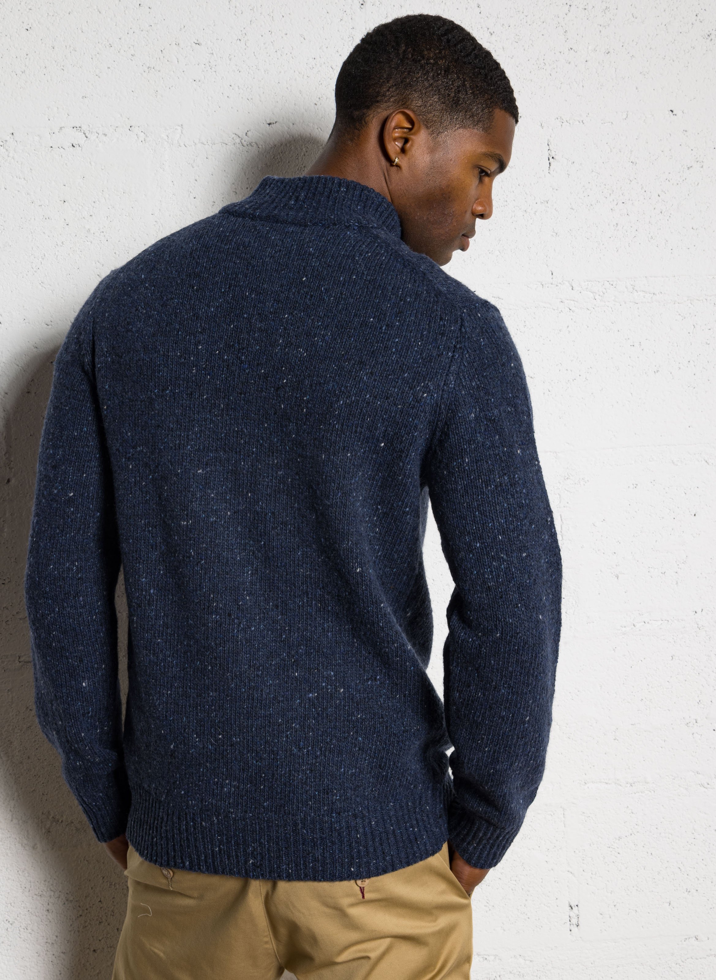 Pull droit col montant en laine mélangée HARTFORD Multicolore