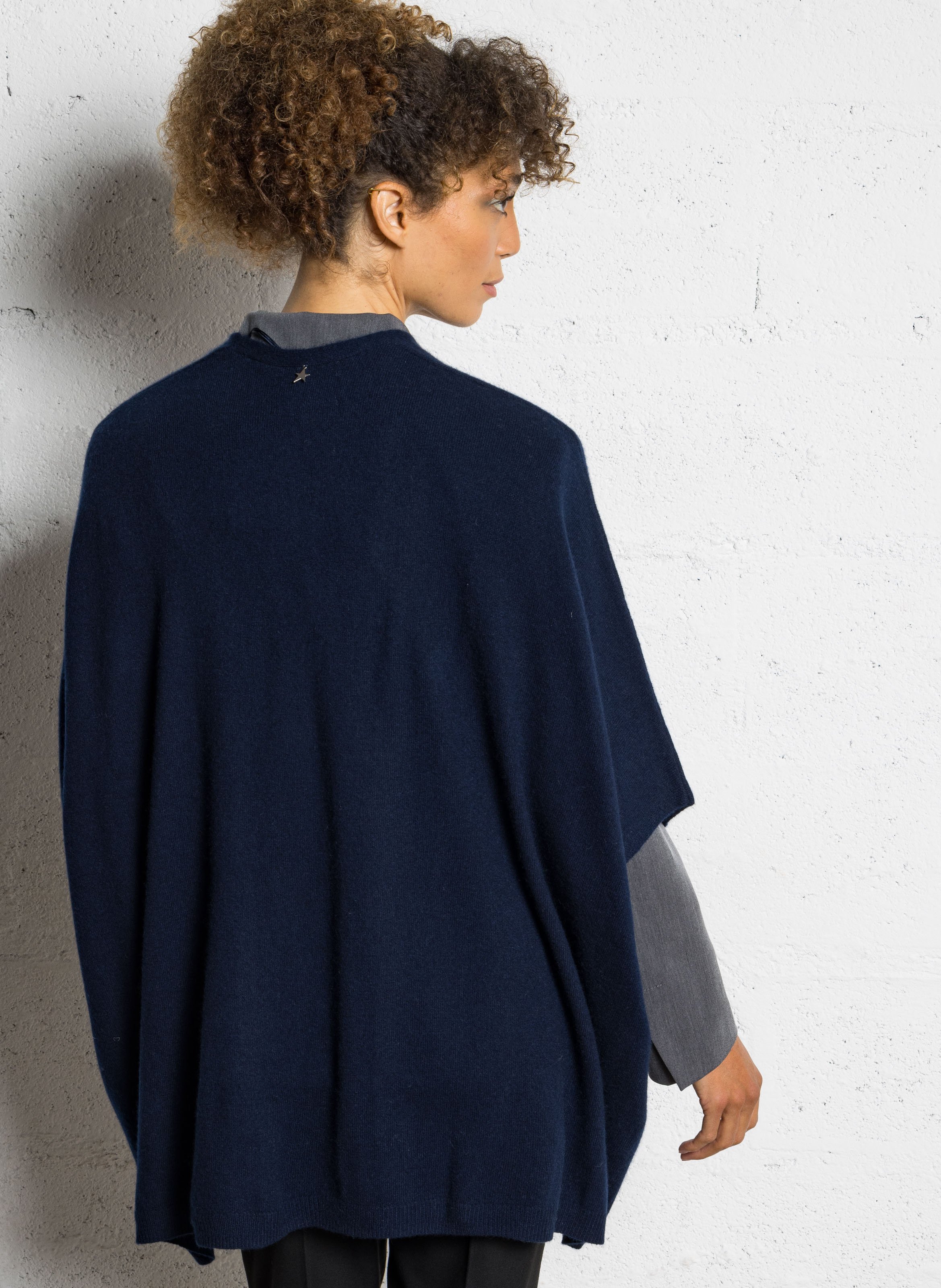 Poncho en cachemire SUD EXPRESS Bleu