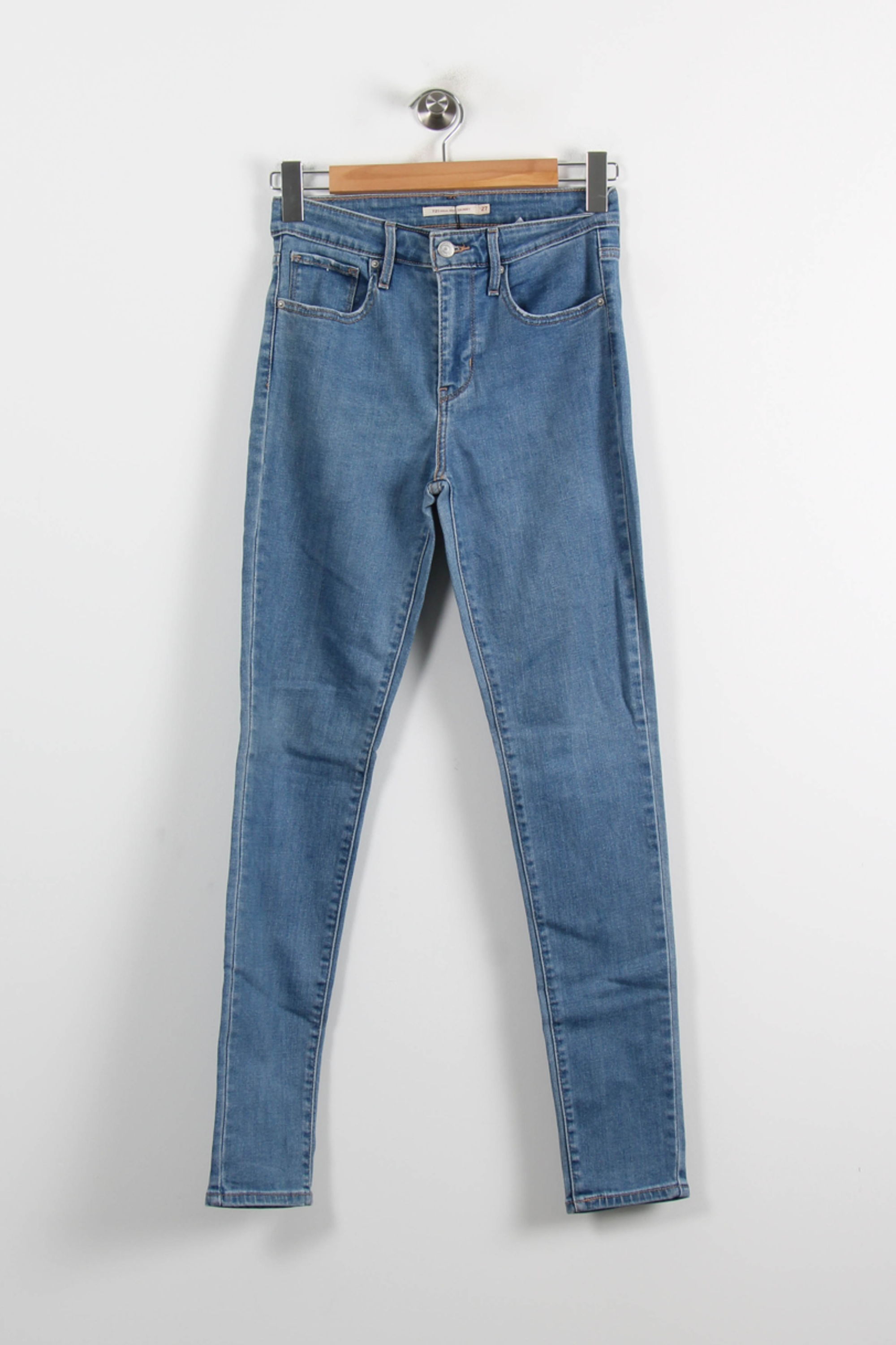 Cropped slim jeans with studs LEVI'S - Seconde main Blue