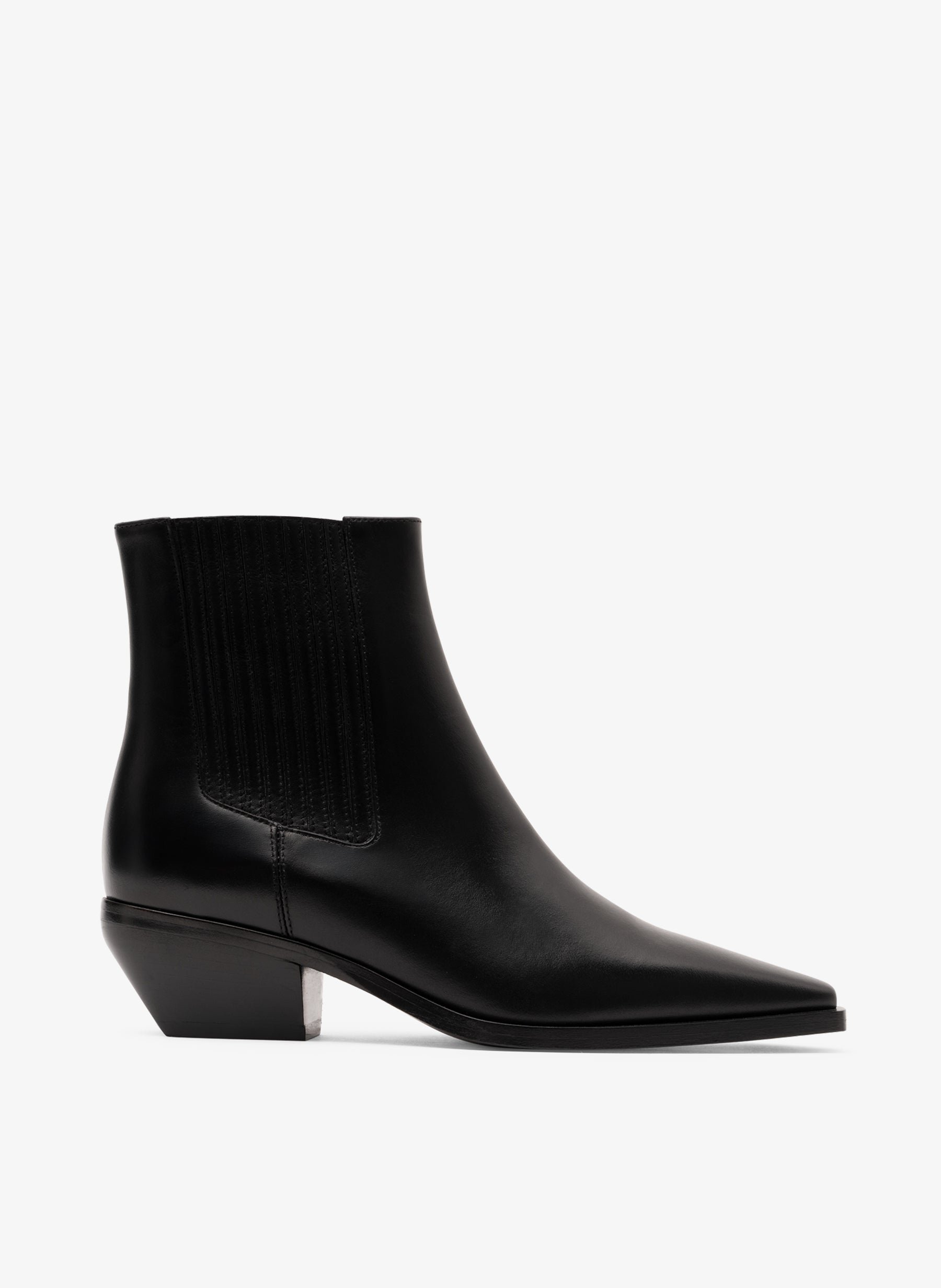 Smooth black calf leather ankle boots PARALLELE PARIS Black