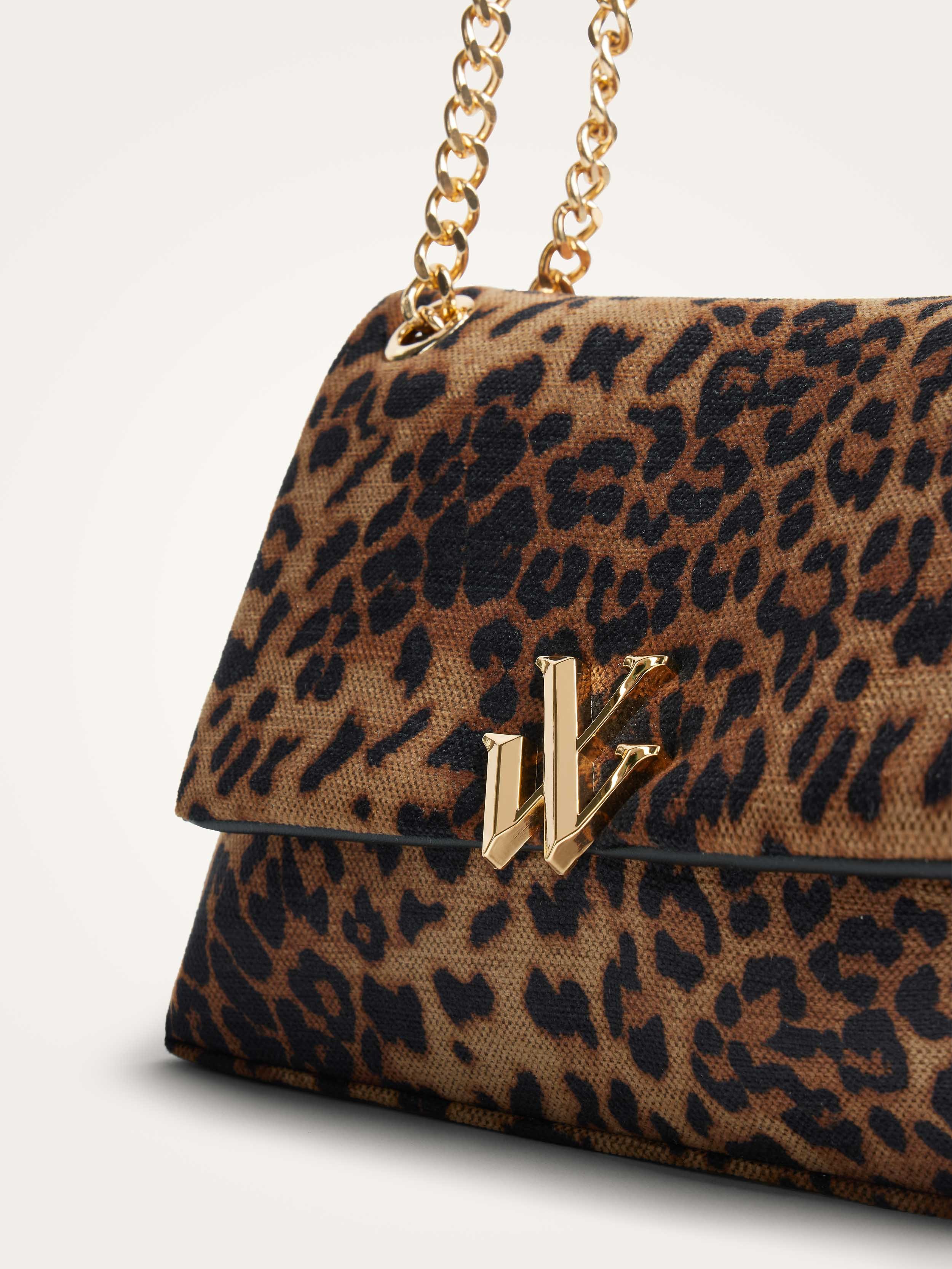 Python print handbag VANESSA WU Brown