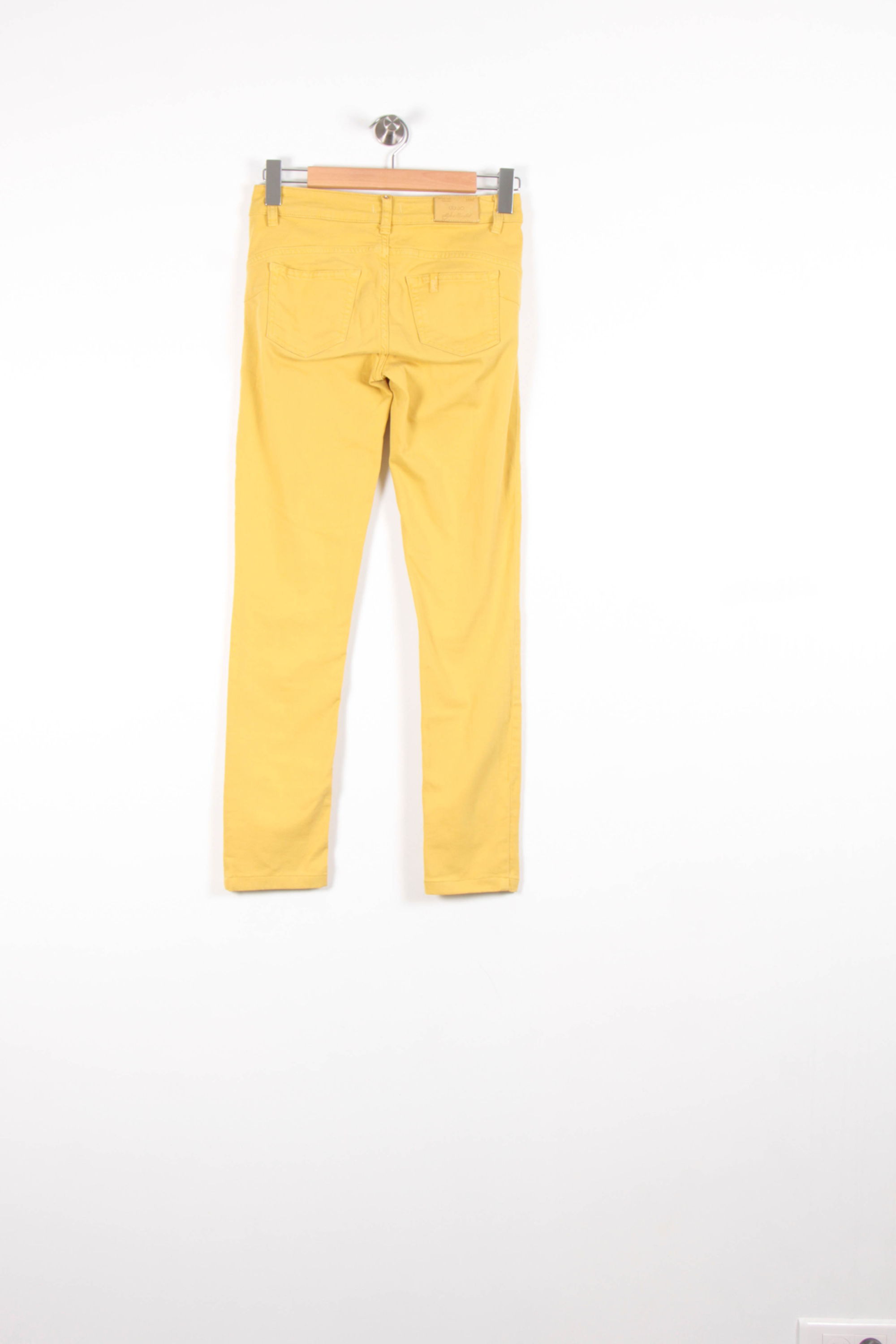Cropped slim jeans with studs LIU JO - SECONDE MAIN Yellow