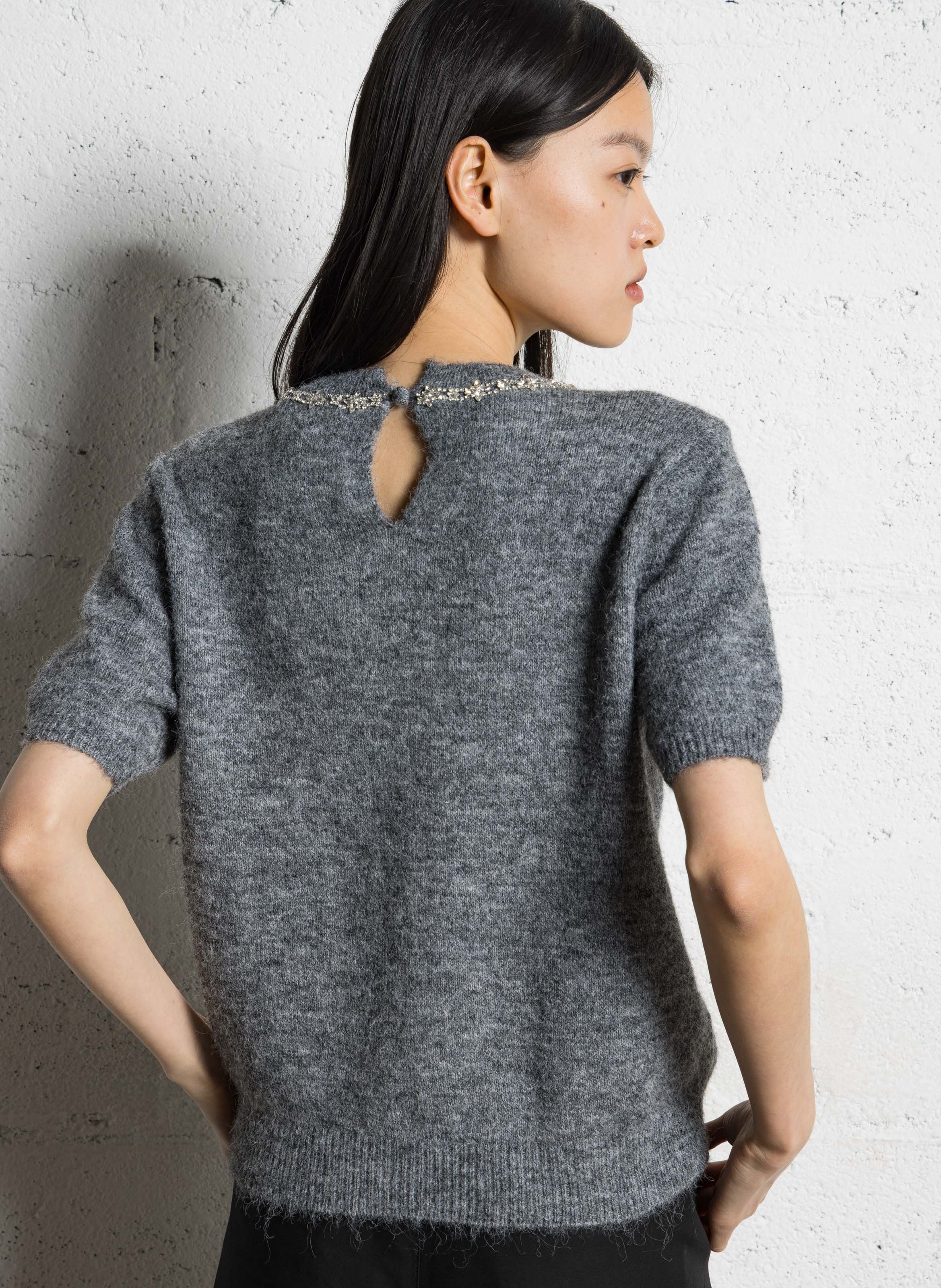 Pull oversize col rond LA PETITE ETOILE Gris