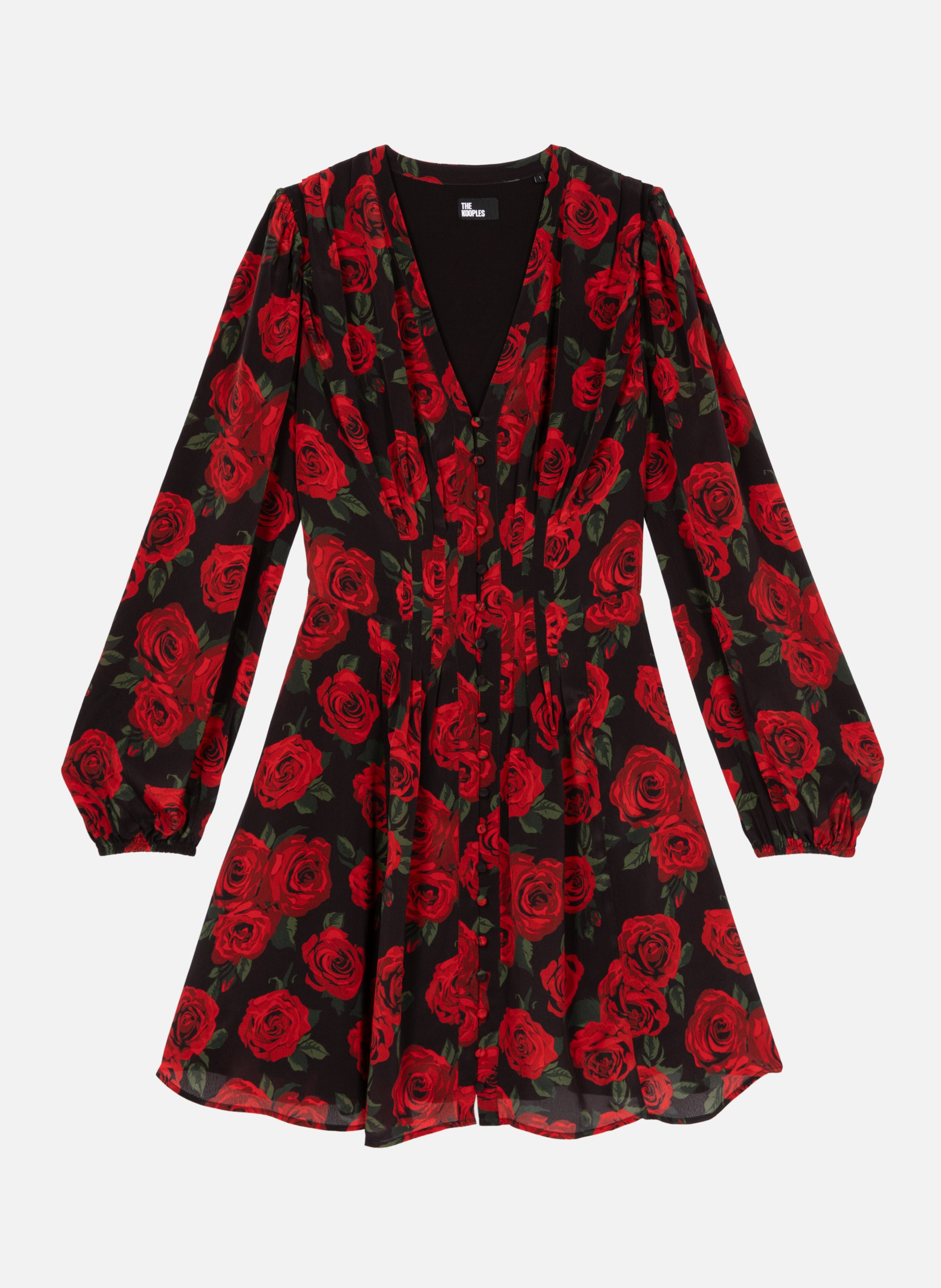 Short floral print dress THE KOOPLES Black
