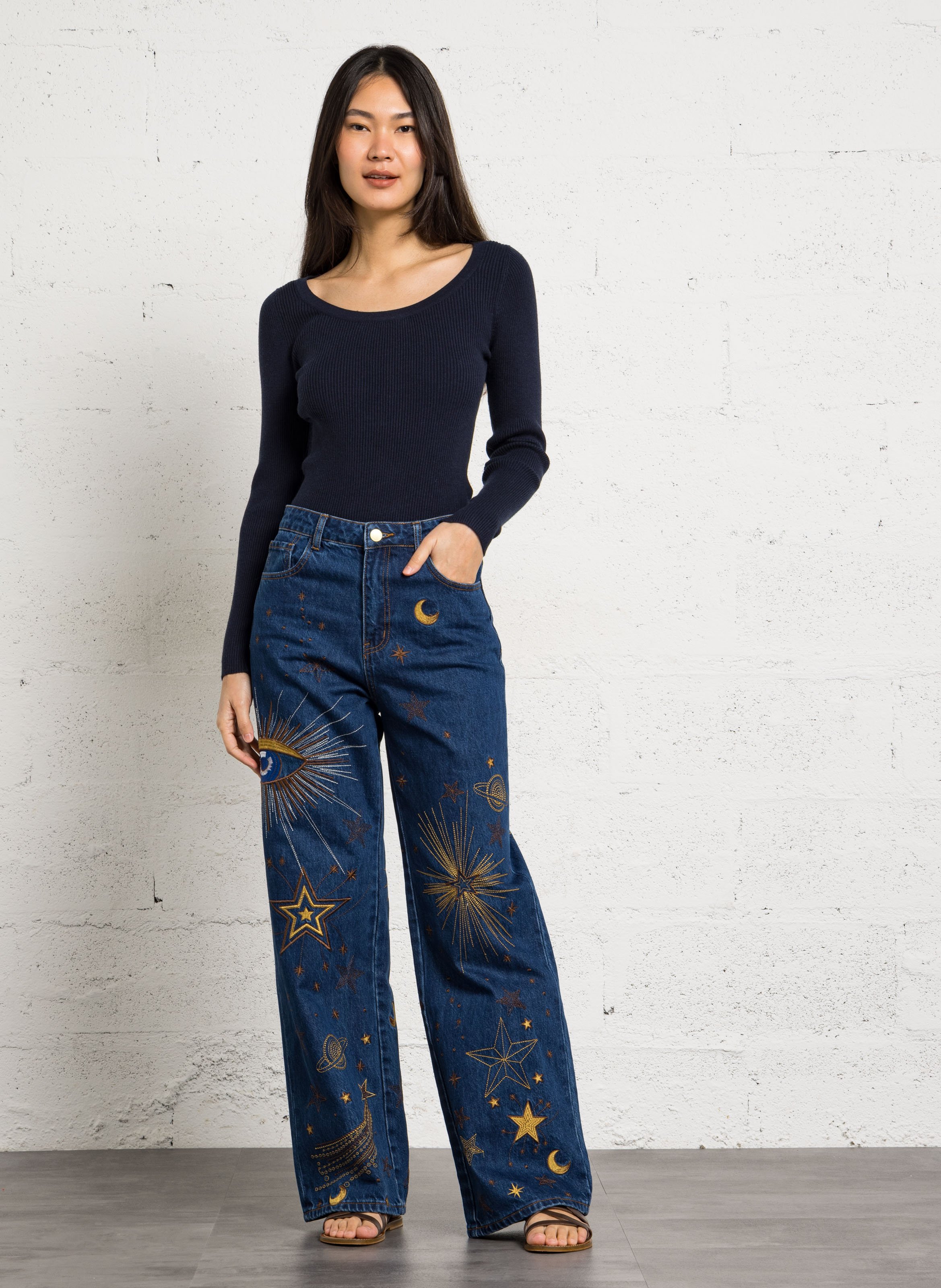 Trui met opstaande kraag LA PETITE ETOILE Blauw