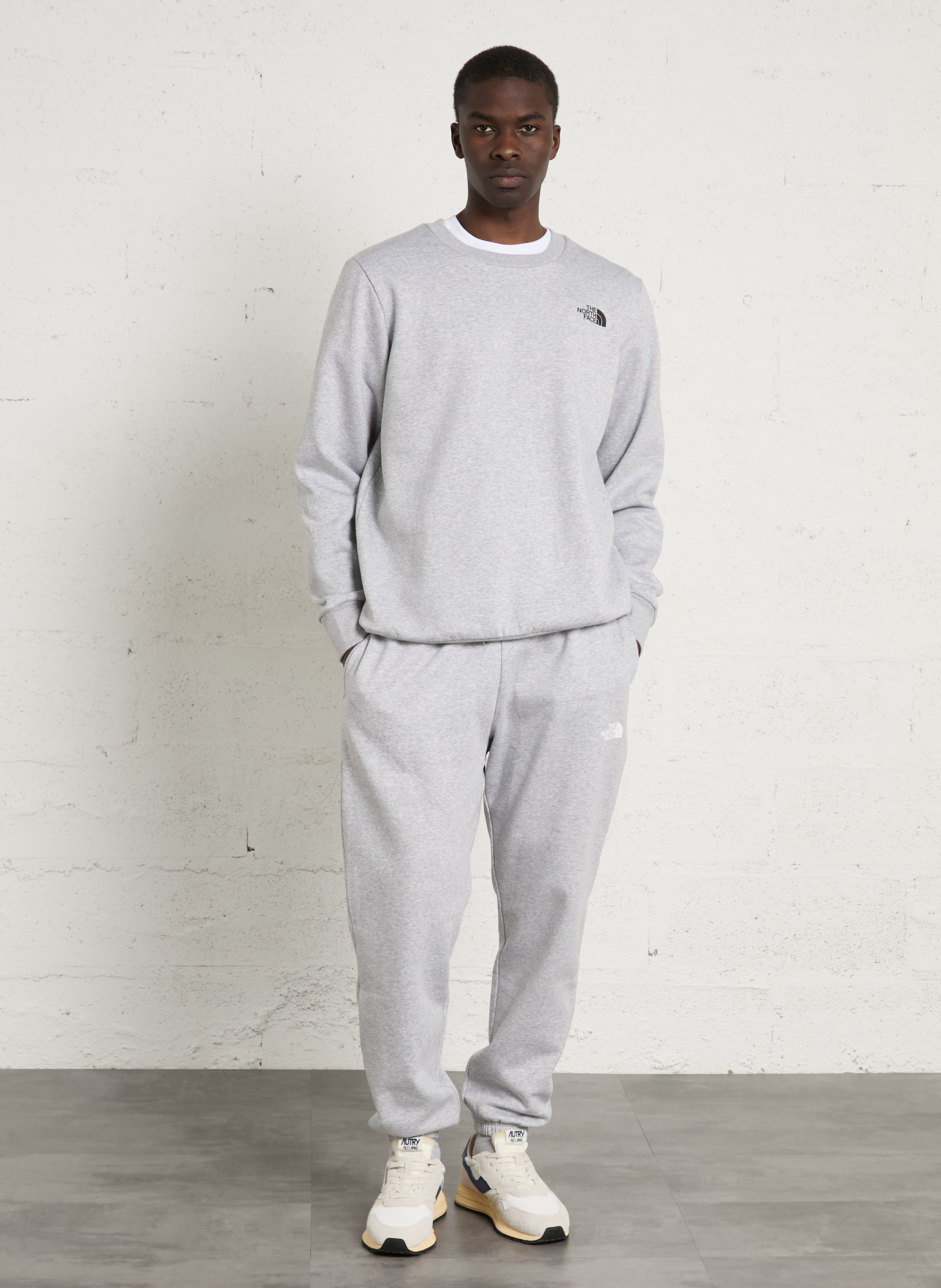 Straight round neck sweatshirt with screen-printed design in blended cotton THE NORTH FACE Grey