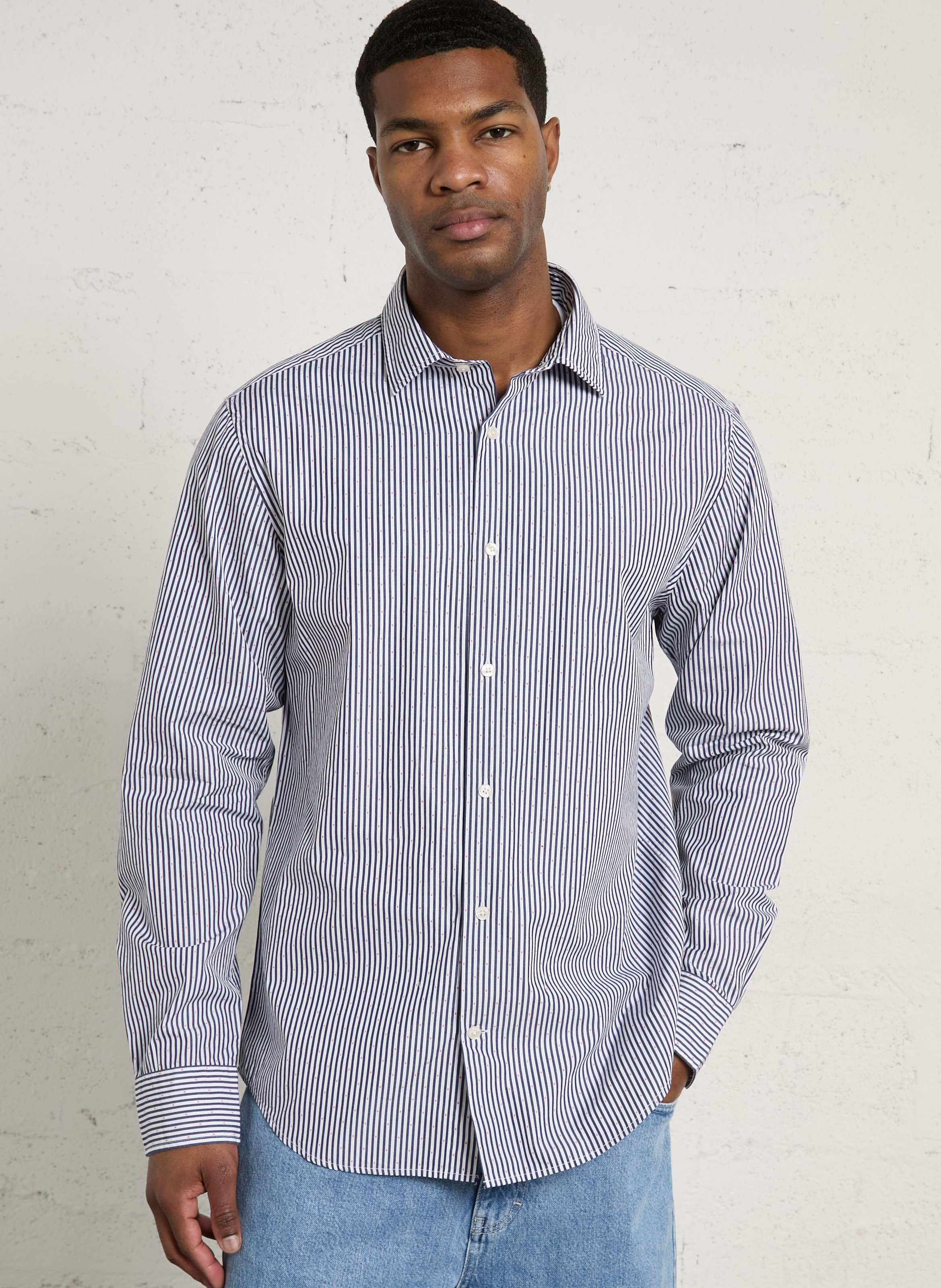Chemise droite col classique en coton GANT Bleu