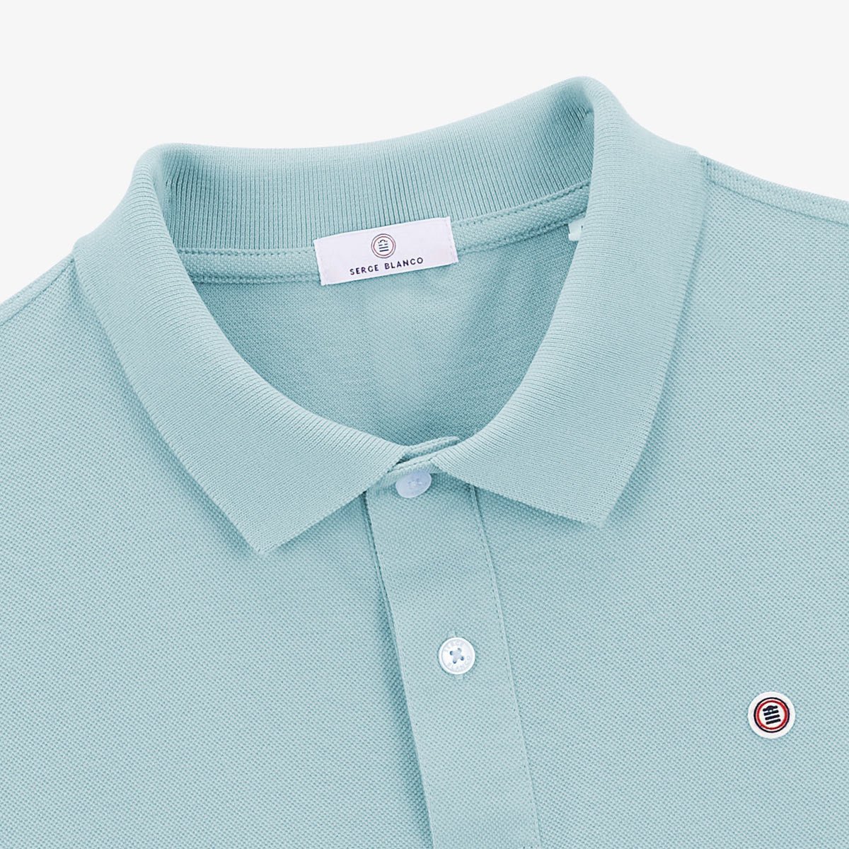 Short-sleeved piqué knit polo SERGE BLANCO Blue