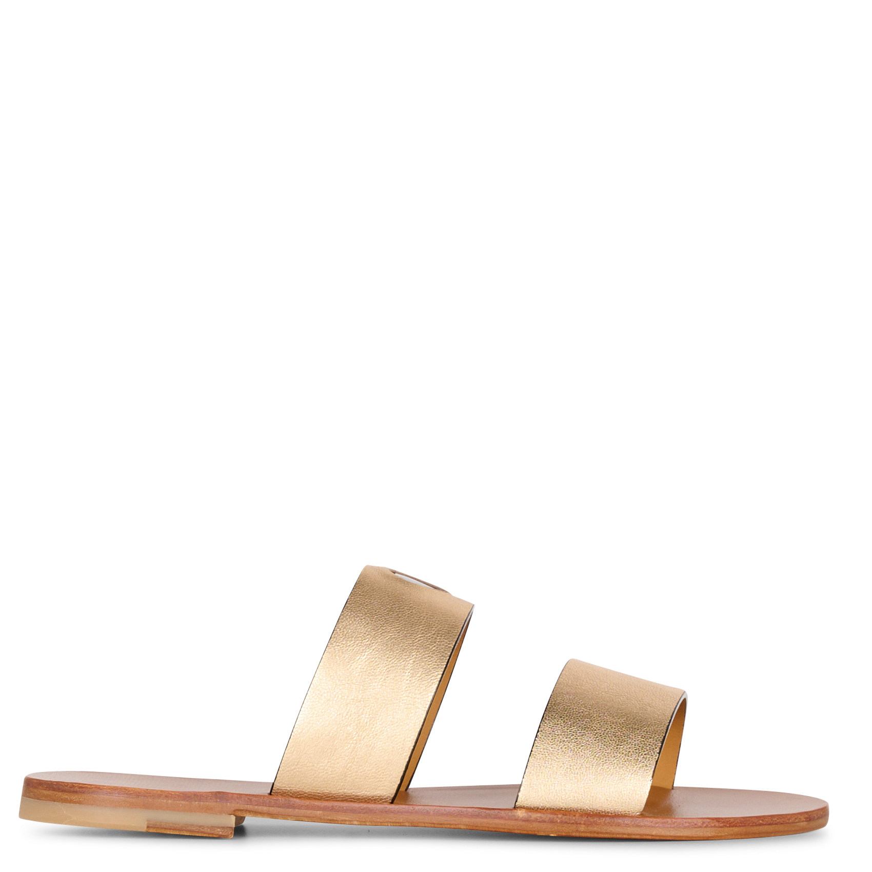 Glansleren muiltjes MAMA PRAIA Goudkleurig