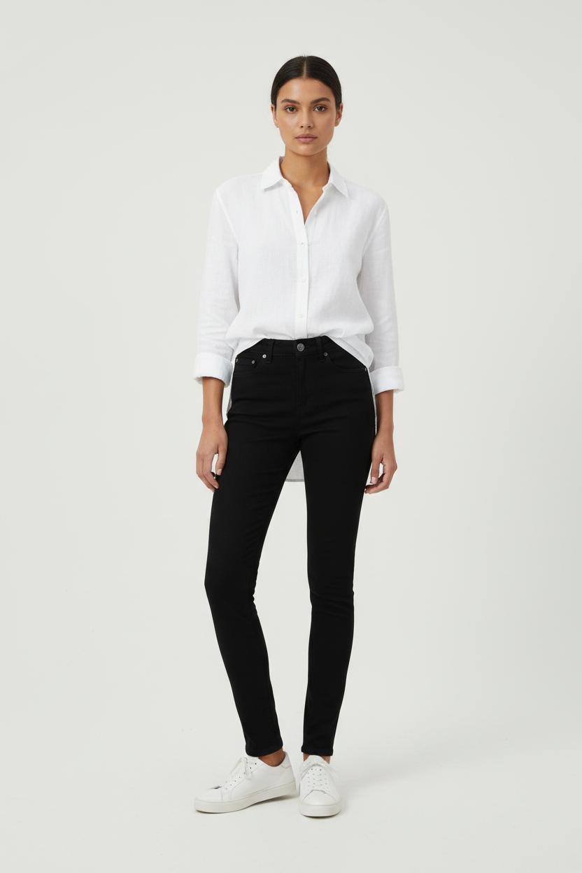 Cropped slim jeans with studs ACNE STUDIOS - Seconde Main Black