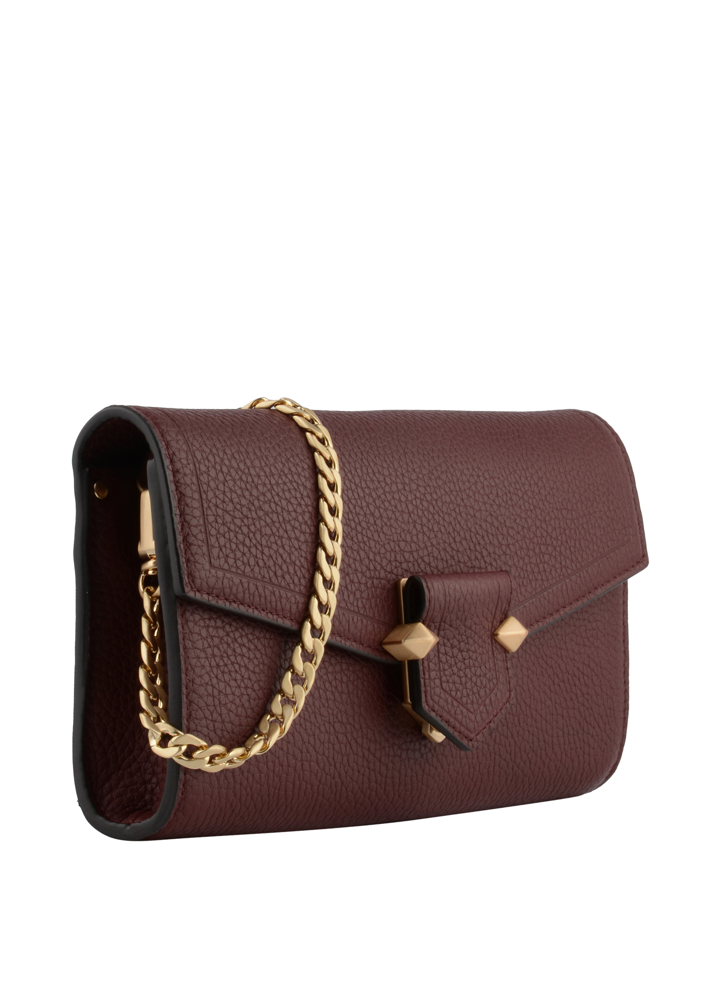 Calfskin leather shoulder bag Red