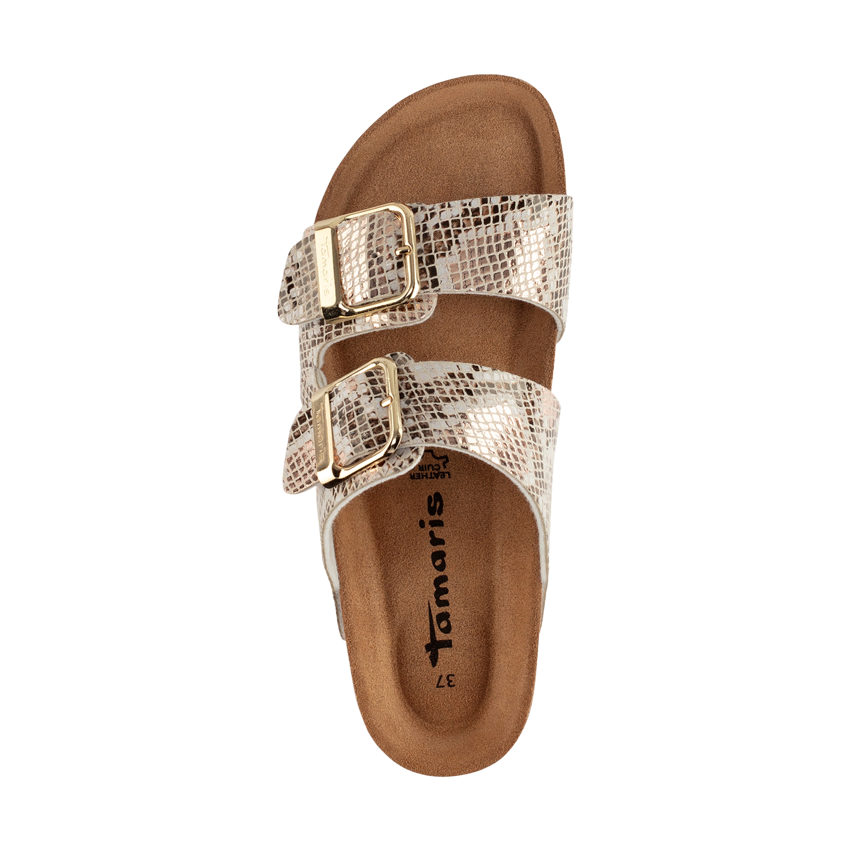 Leather mules TAMARIS Beige