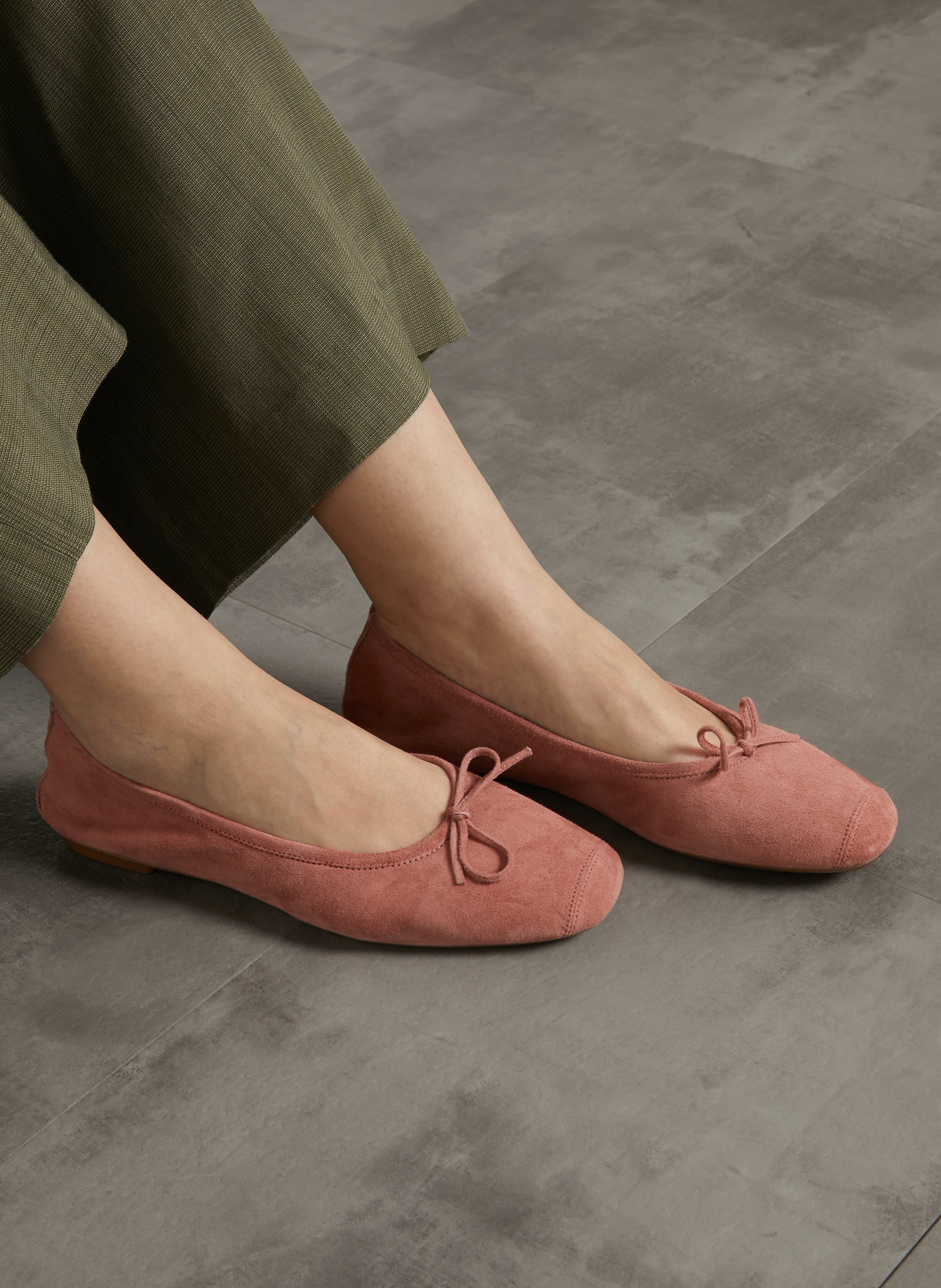 Ballerines en cuir REQINS Rose