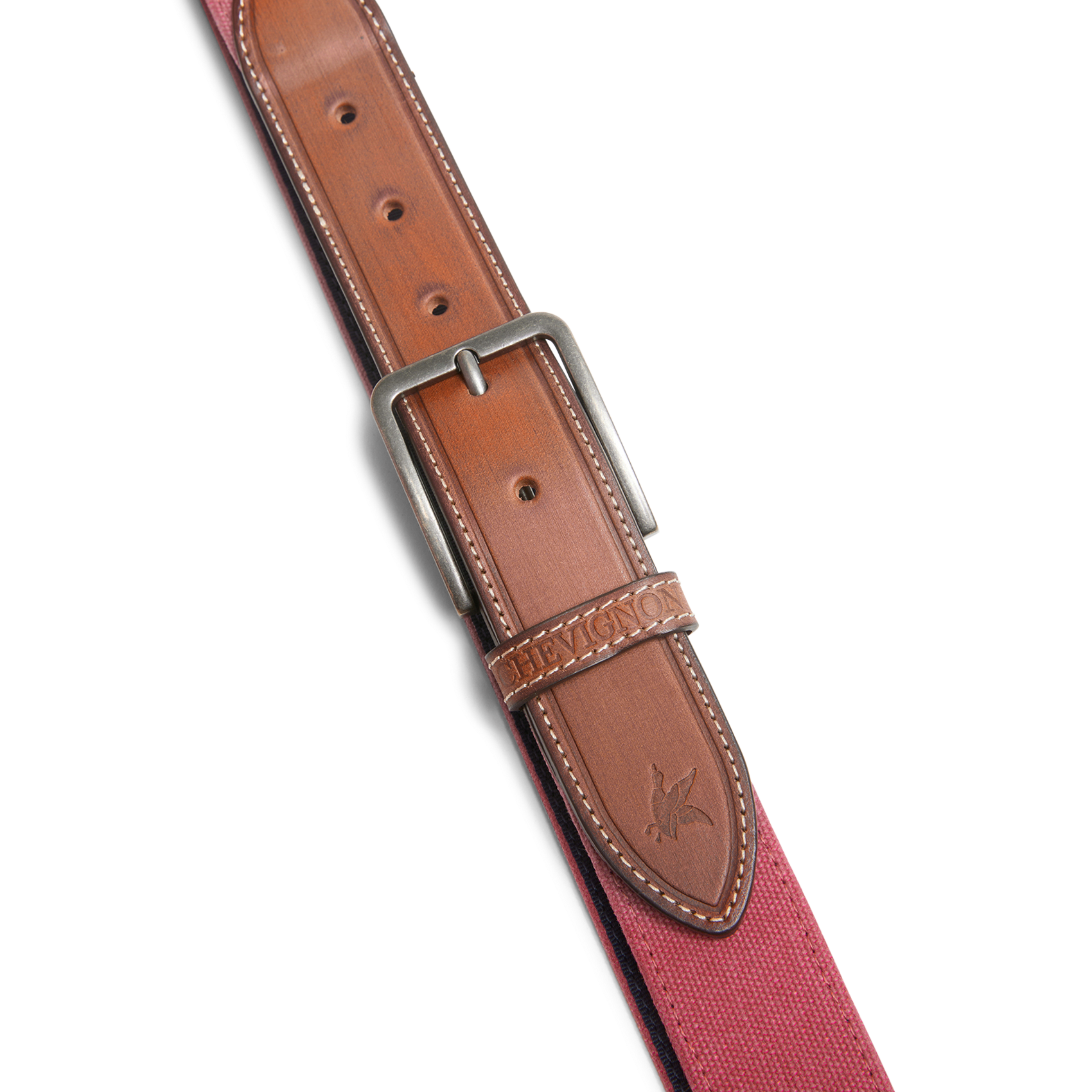 Tweekleurige leren riem CHEVIGNON Rood