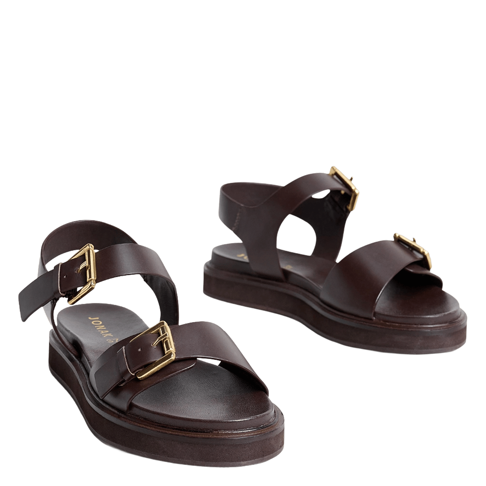 Sandalen mit doppelten Lederriemen JONAK Braun