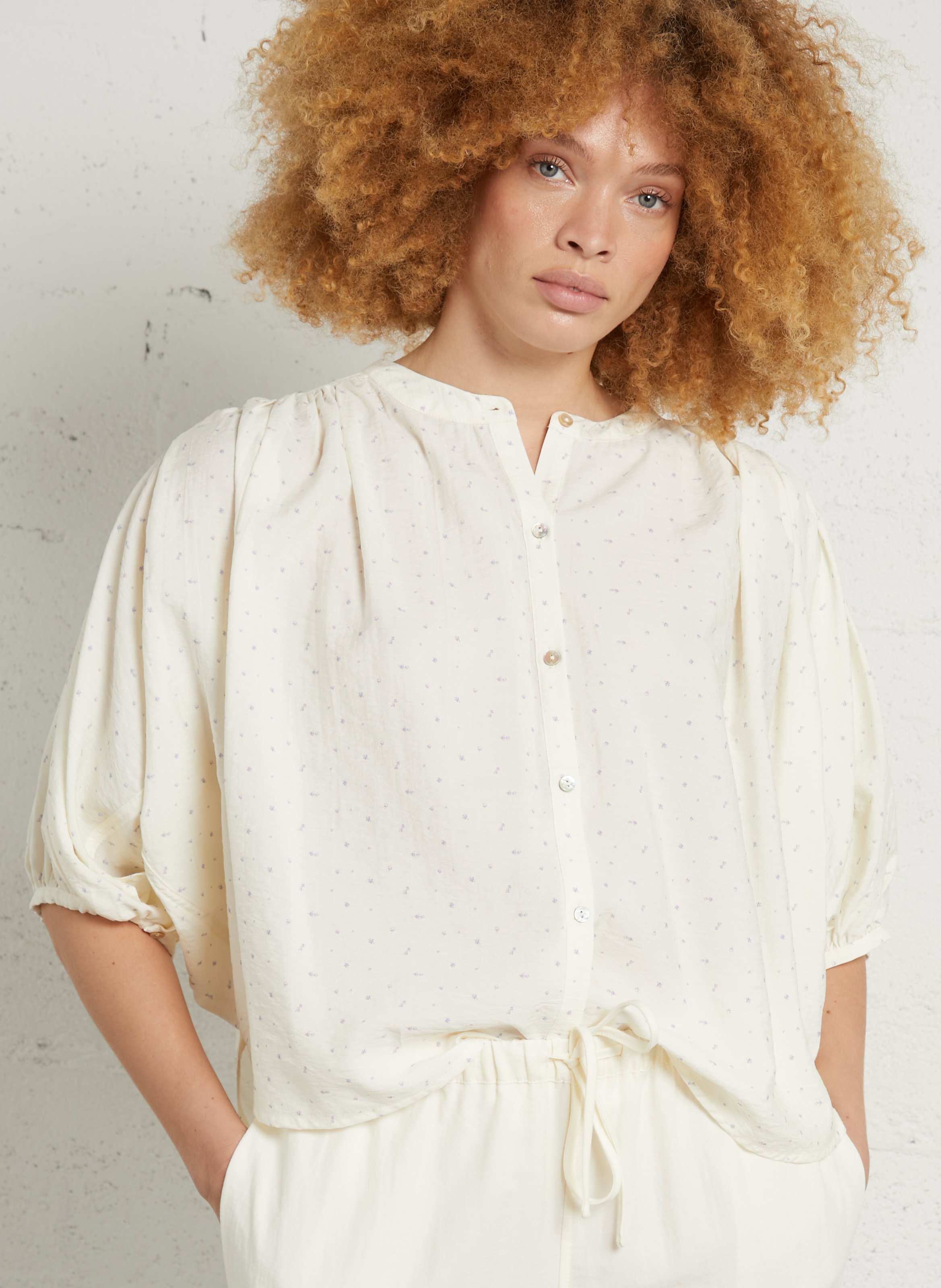 Printed blouse with round neckline JC SOPHIE