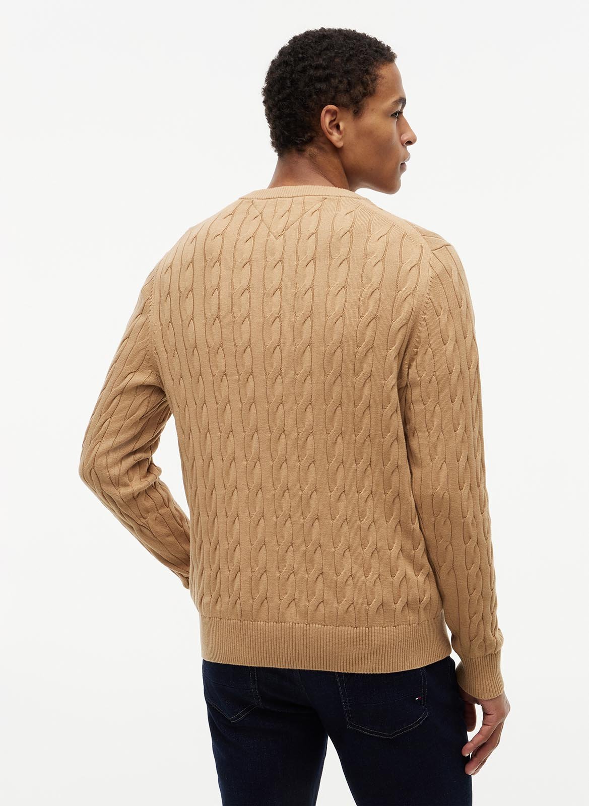 Rechte trui van biokatoen met ronde hals TOMMY HILFIGER Kaki