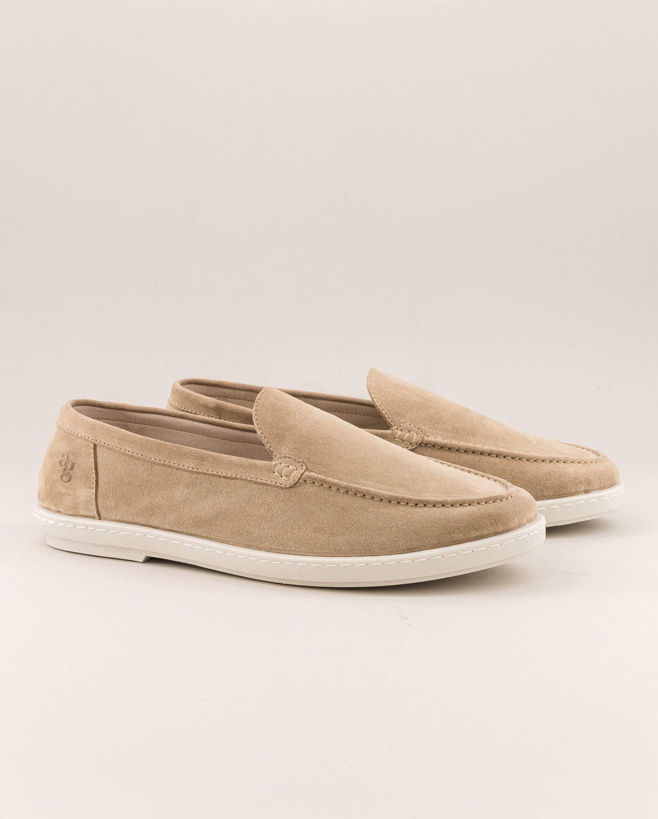 Men's moccasin, beige suede leather ANGARDE Beige