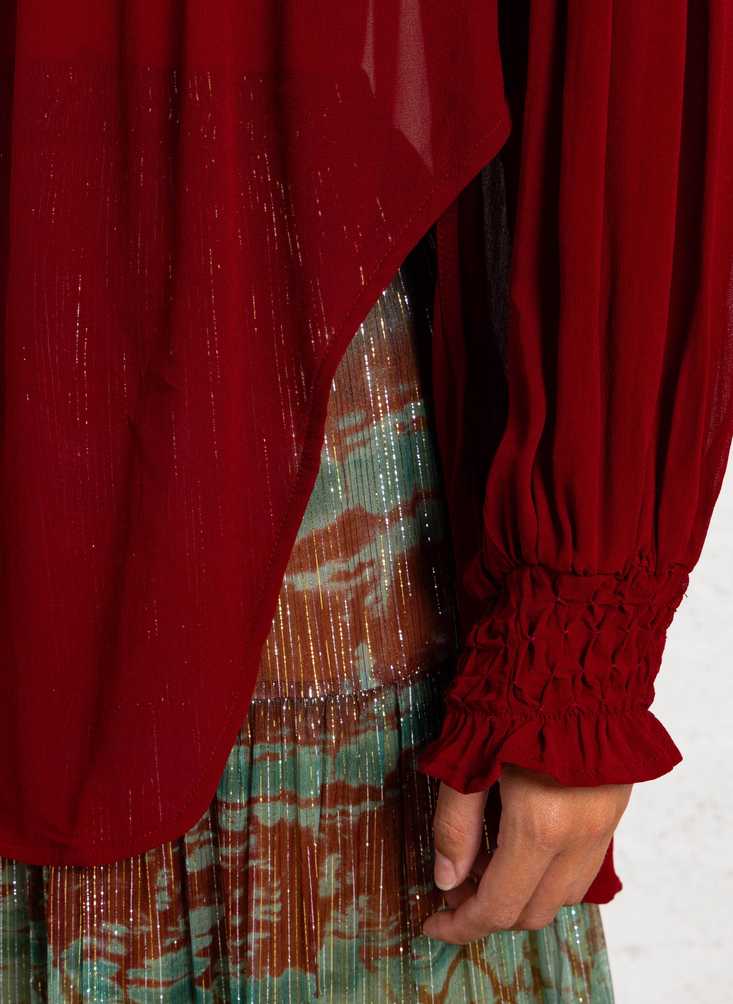 Flowy Oversized Long Shirt MES DEMOISELLES Red