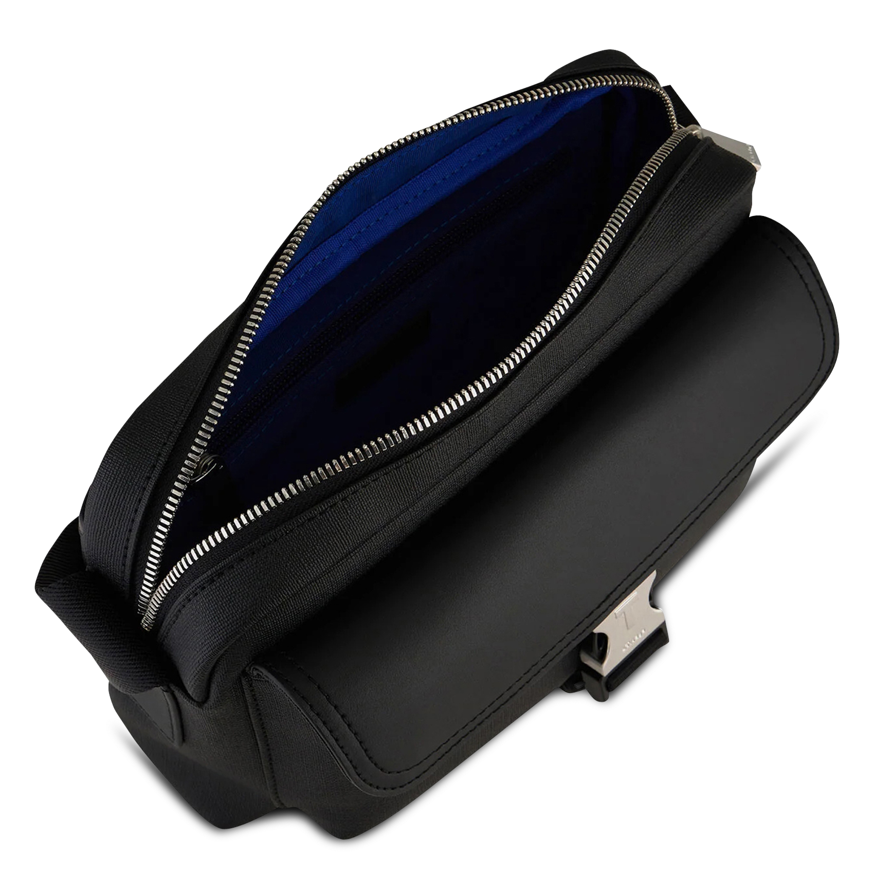 Mixed leather shoulder bag LE TANNEUR Black
