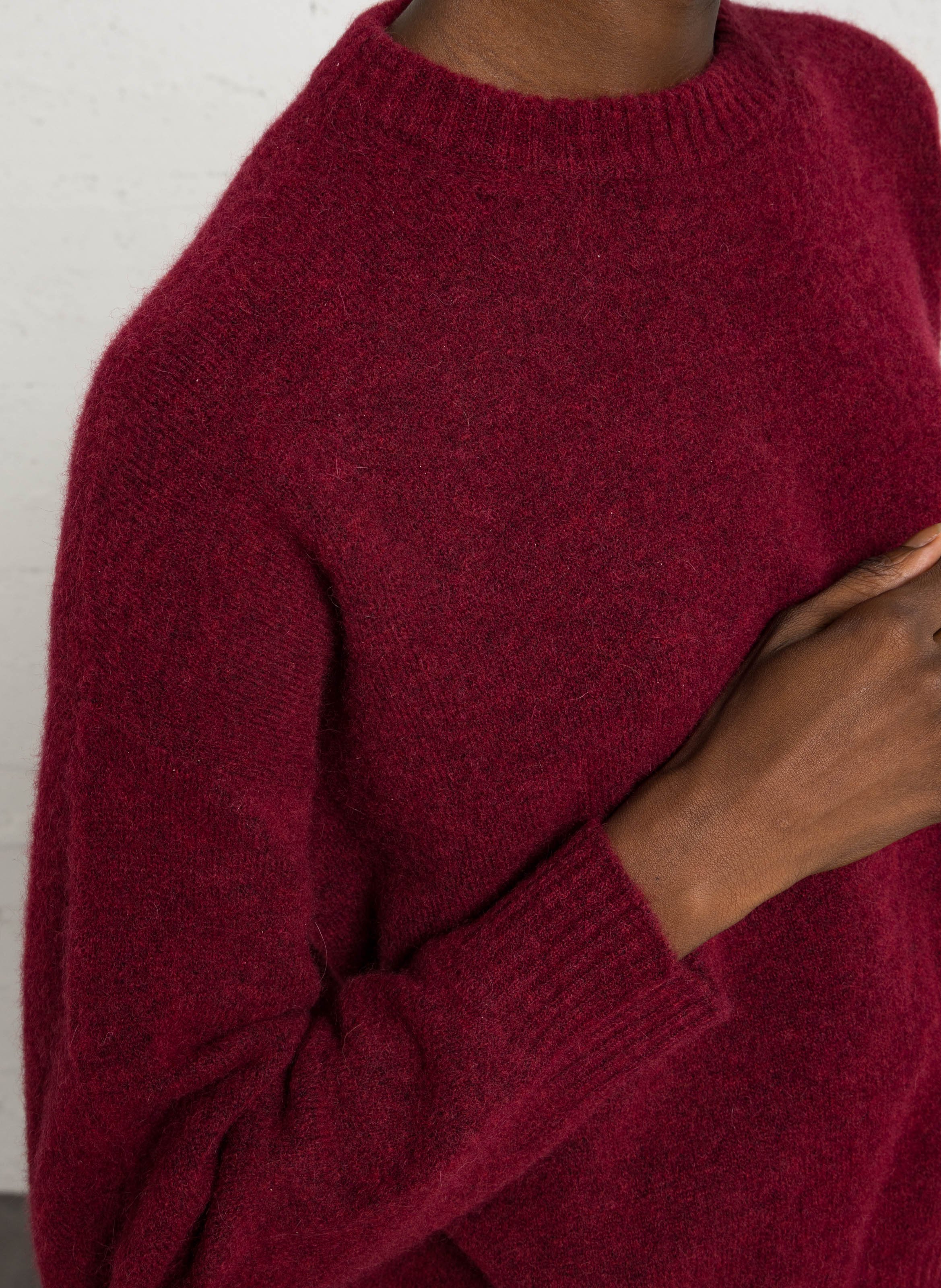 Loose-fit alpaca-blend round-neck sweater MAX MARA WEEK END Plums