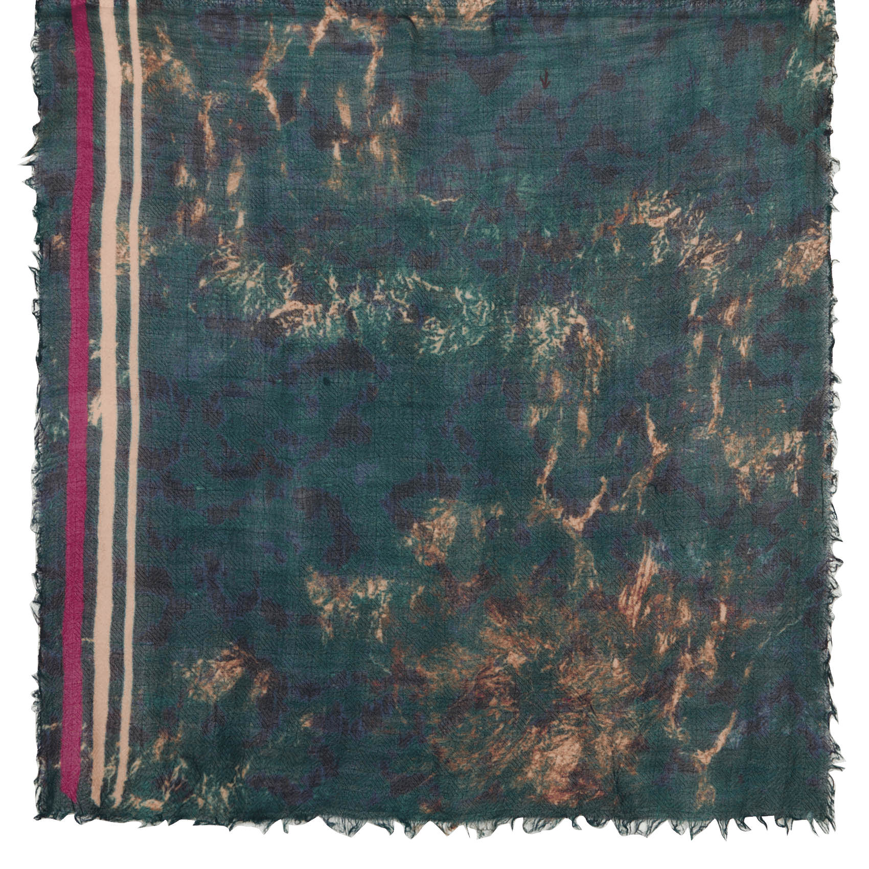 Large format printed wool scarf COTELAC Green
