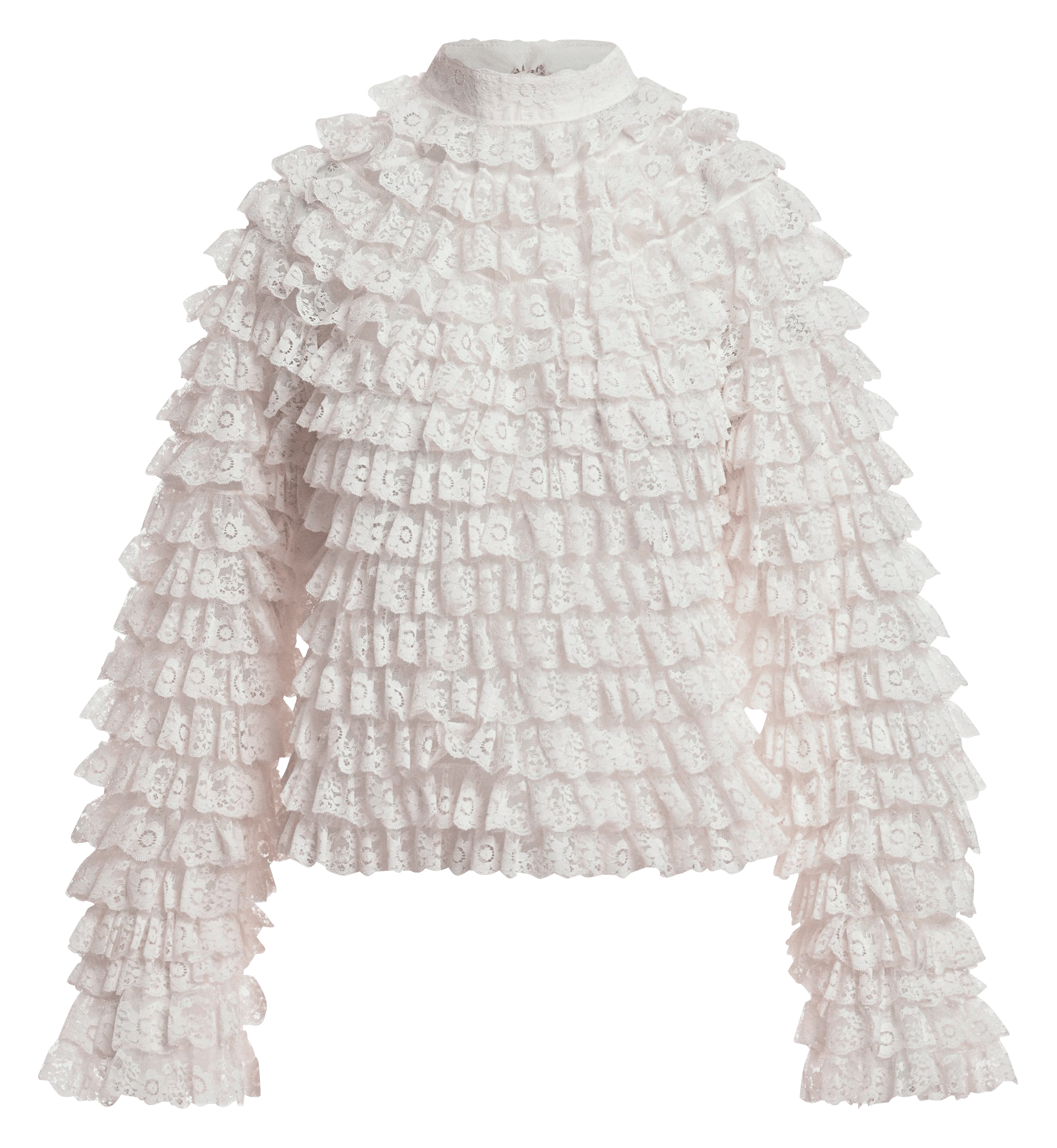 Blusa de cuello alto en encaje ESSENTIEL ANTWERP Blanco