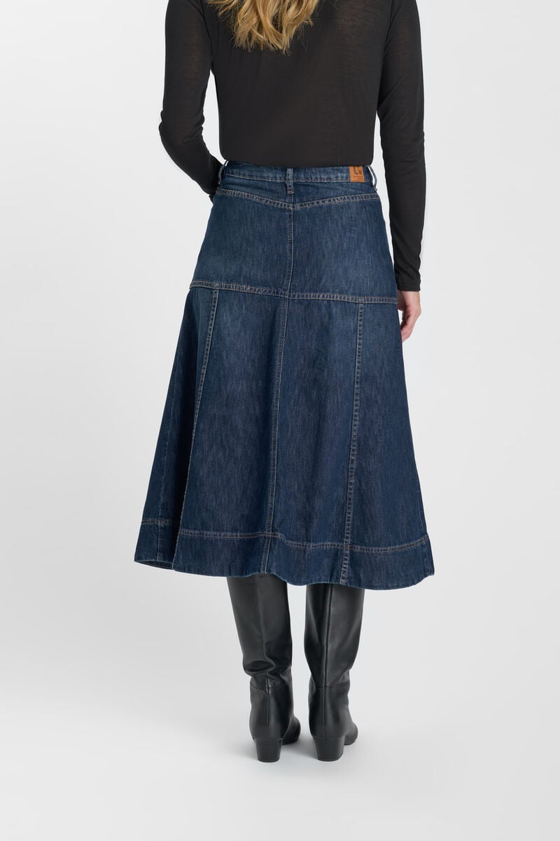Flared, skater denim skirt LE TEMPS DES CERISES Blue