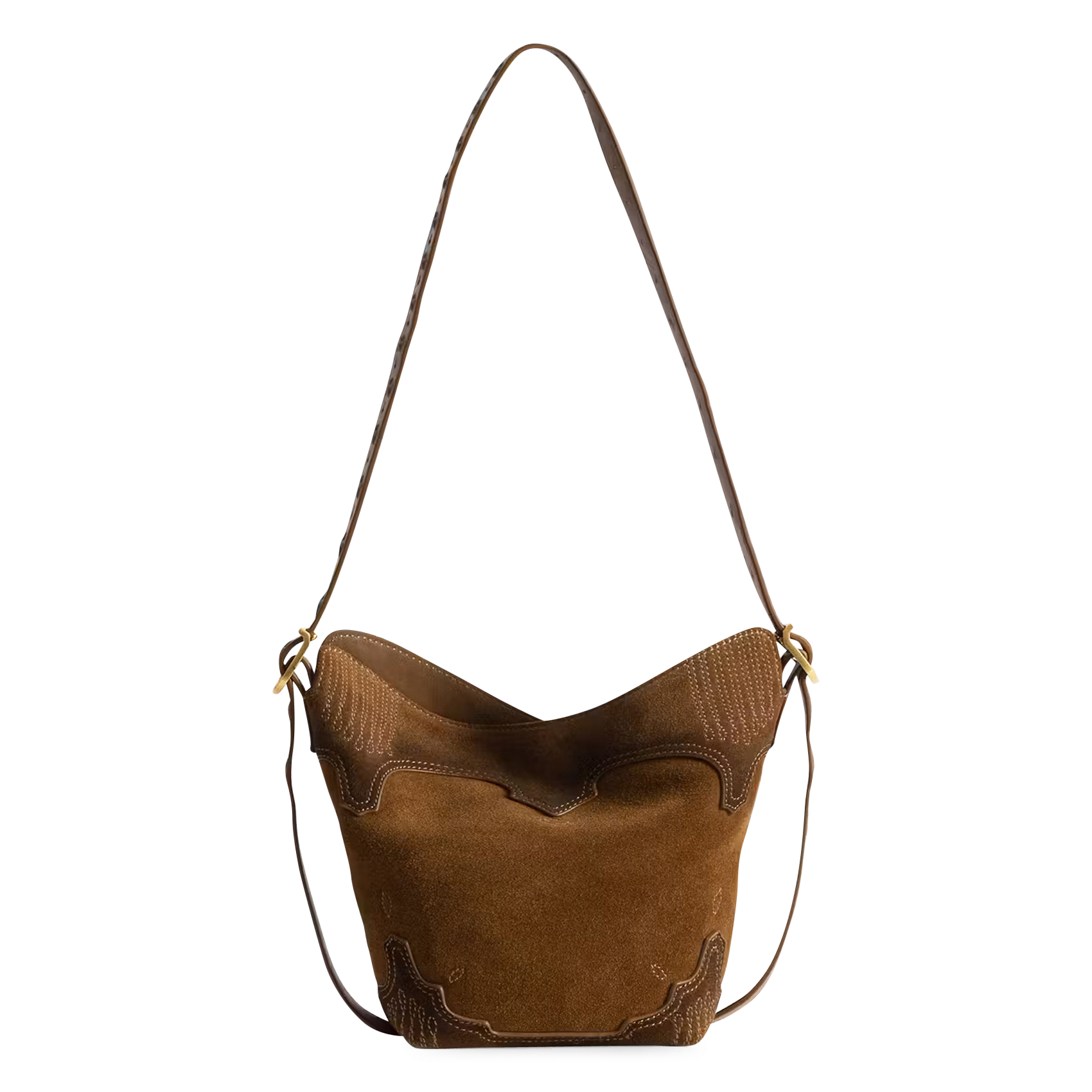 Sac bandoulière en cuir ZADIG&VOLTAIRE Marron