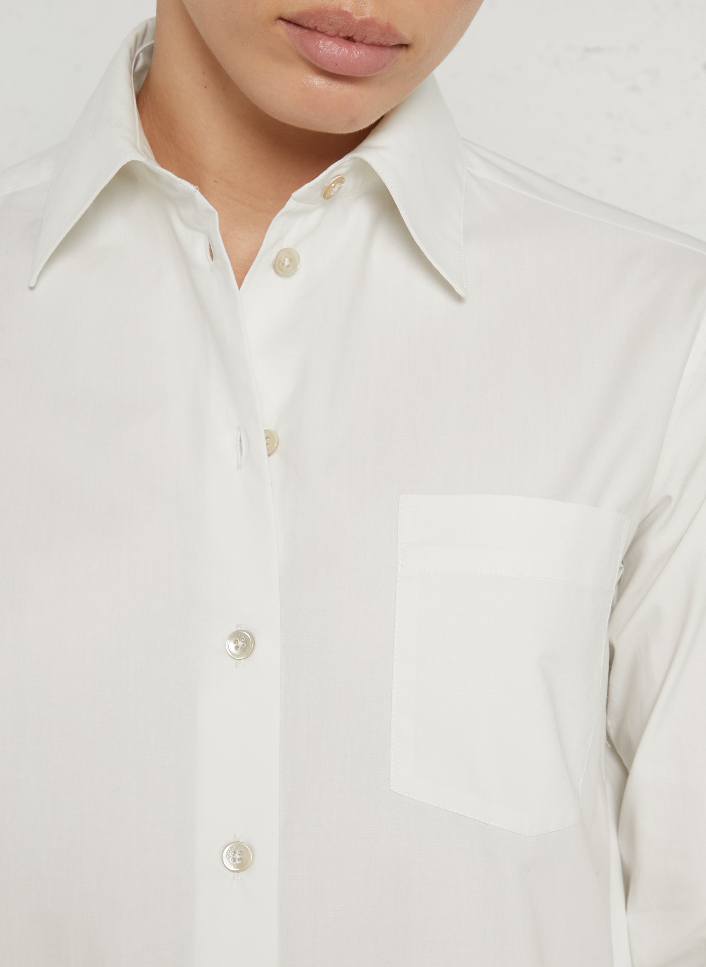 Chemise droite col classique en coton LAURENCE BRAS Blanc