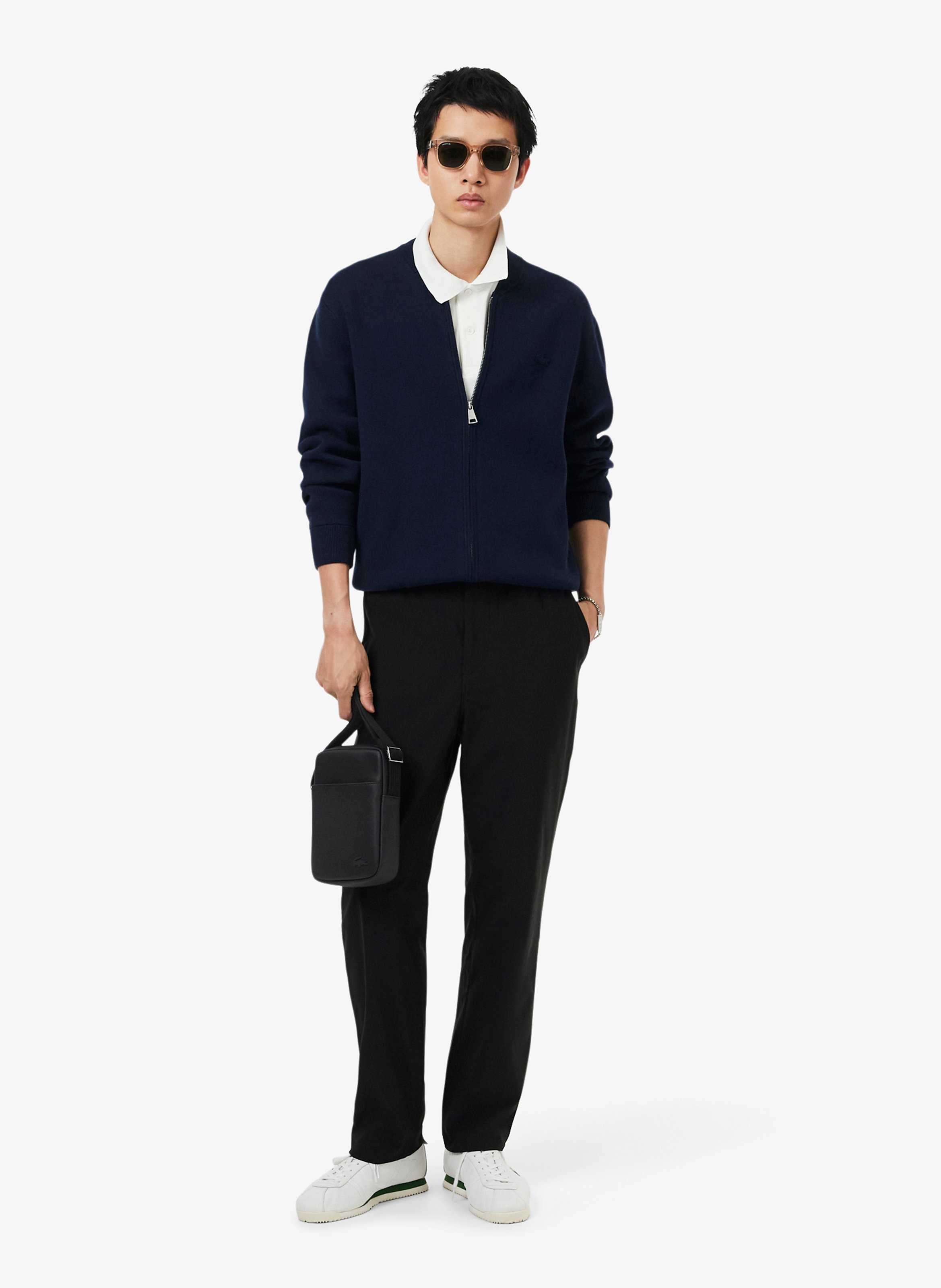 Sacoche texturée à bandoulière LACOSTE Noir