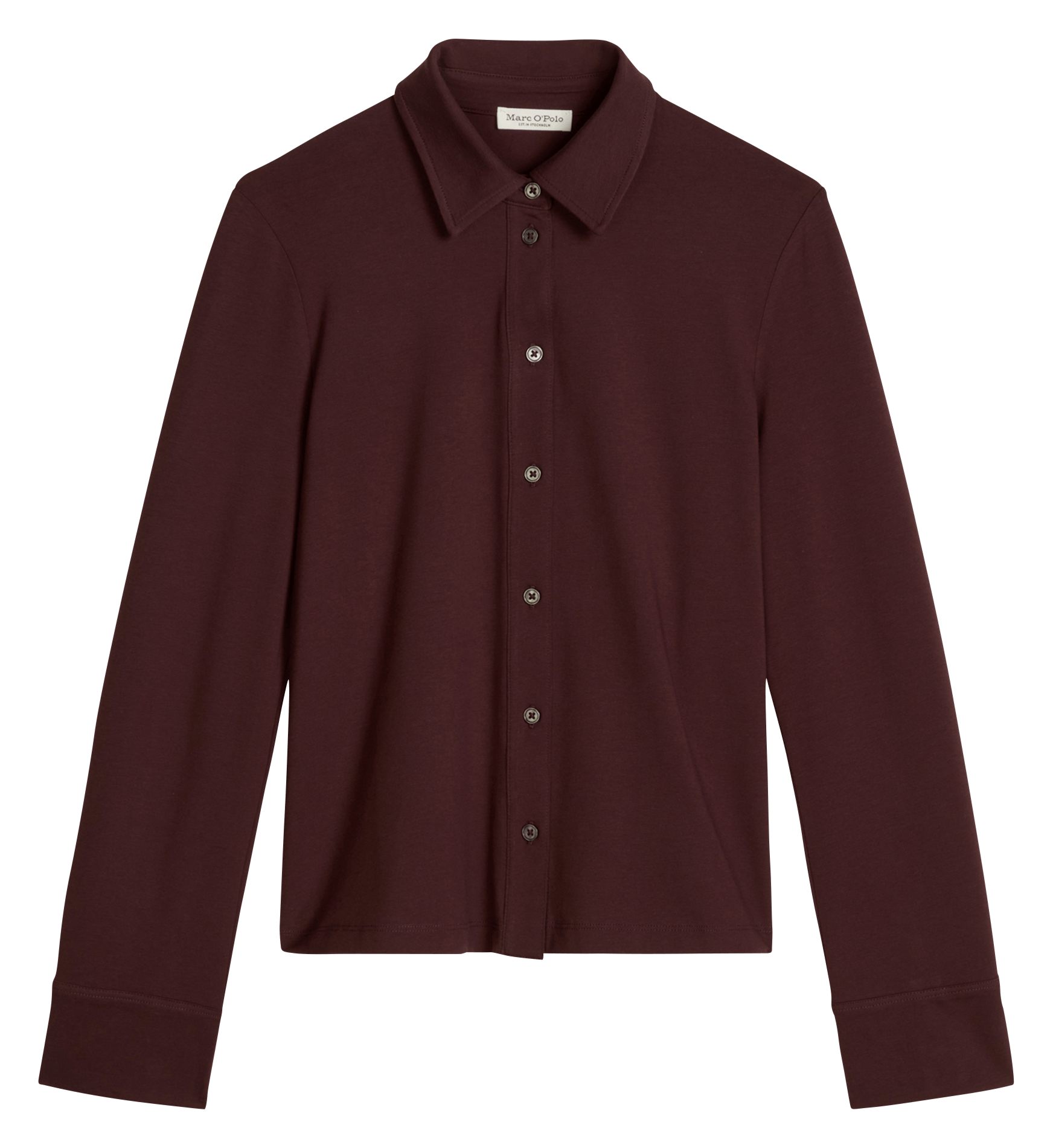 Polo droit à manches longues en coton mélangé MARC O'POLO Rouge