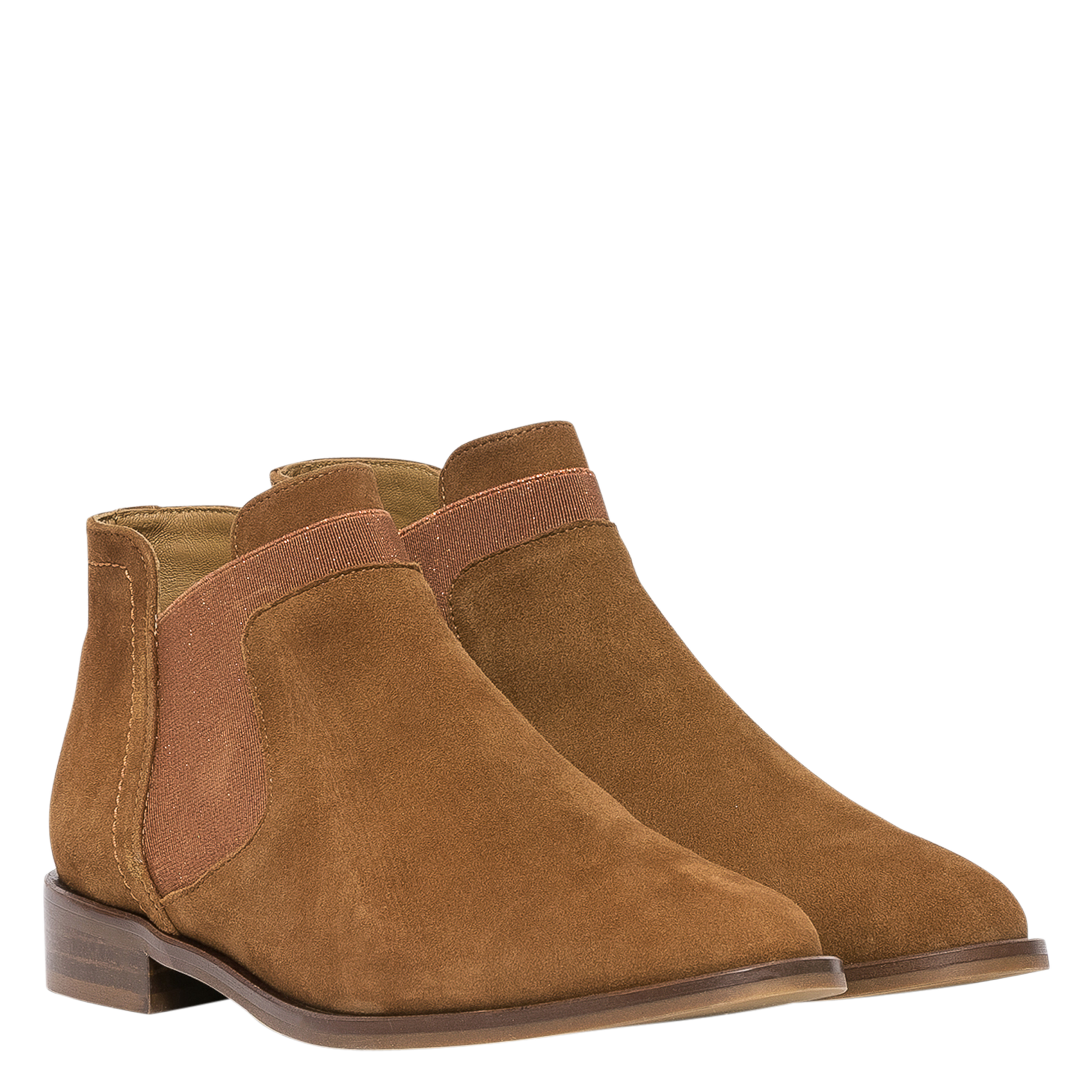 Boots en cuir velours BOCAGE Marron
