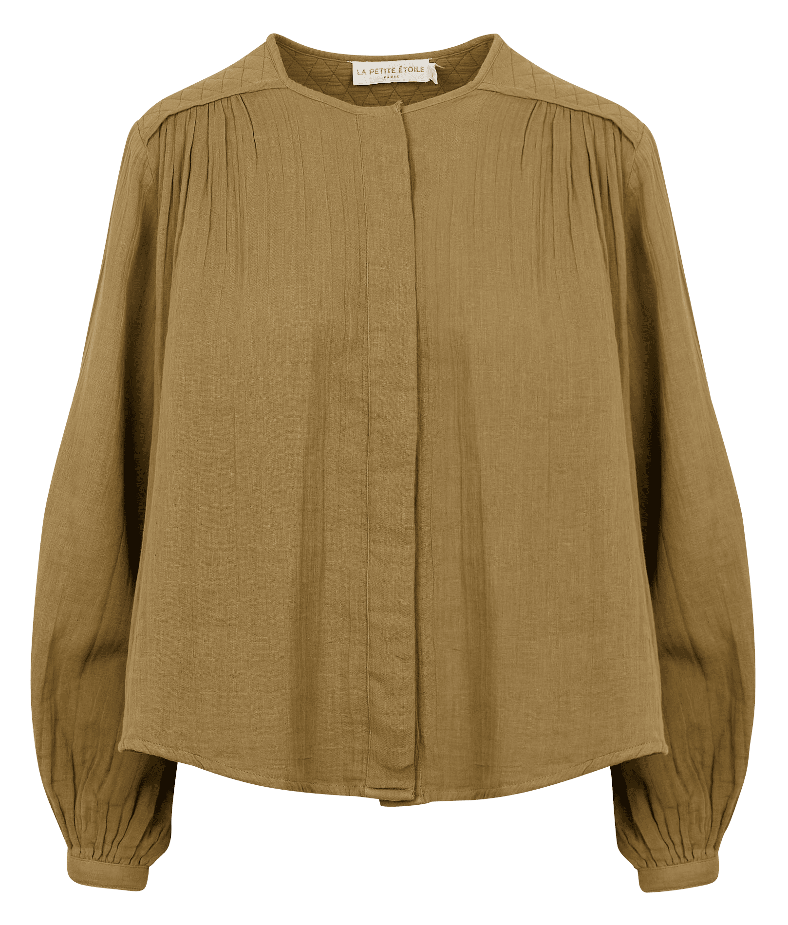 Chemise ample col rond en coton LA PETITE ETOILE Kaki