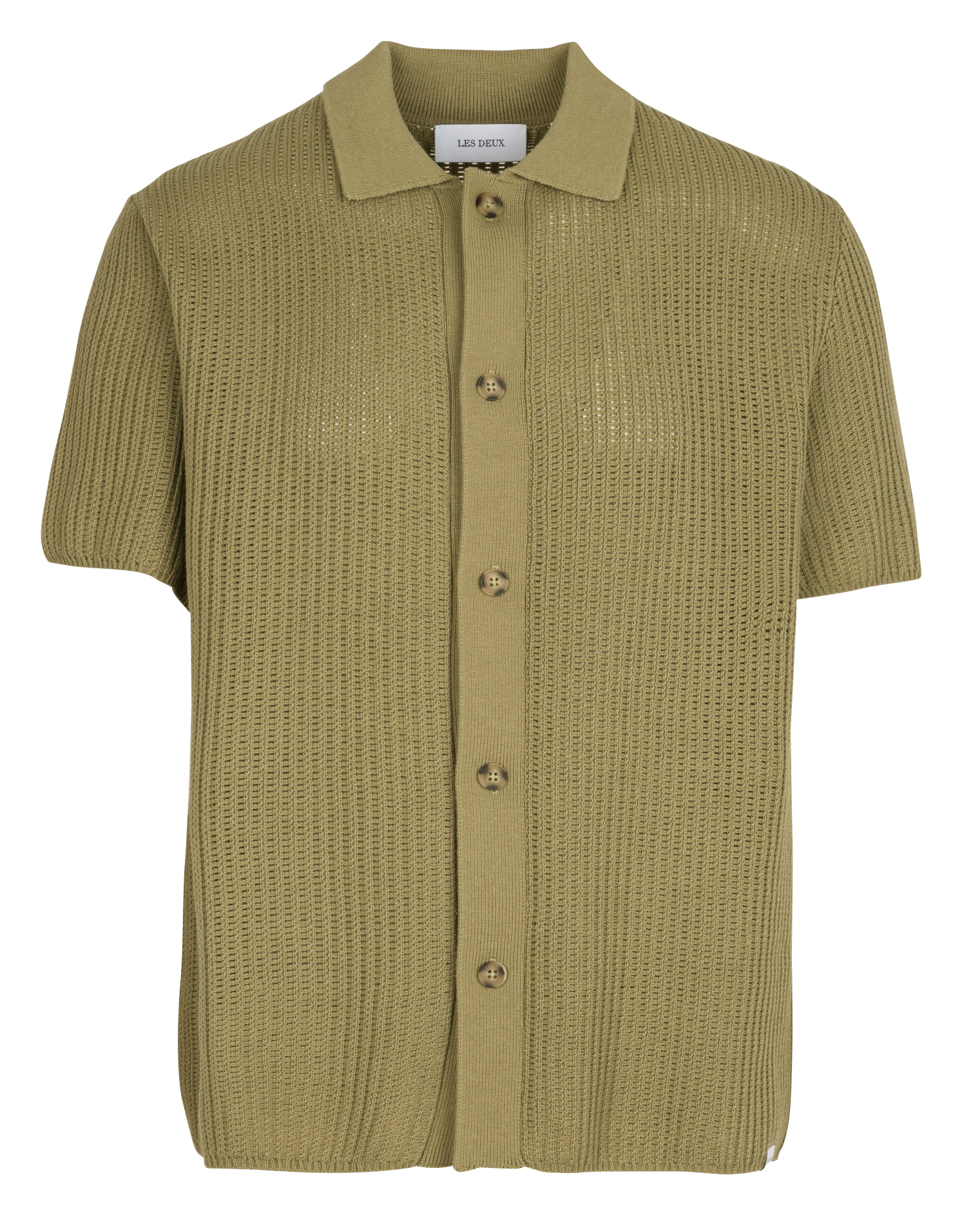 Chemise col classique tricot en coton LES DEUX Vert