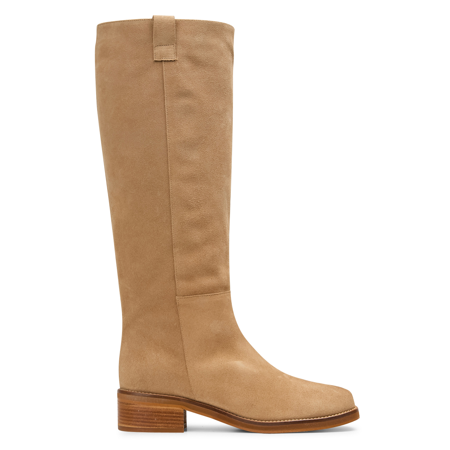 Bottes hautes en cuir velours MAISON 123 Beige