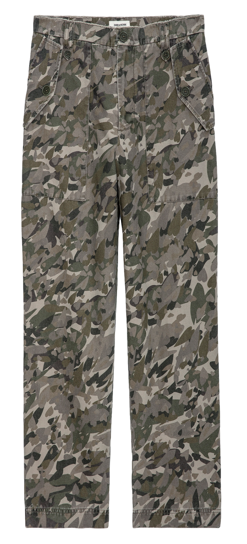 Pantalon droit 7/8ème en coton bio imprimé ZADIG&VOLTAIRE Vert