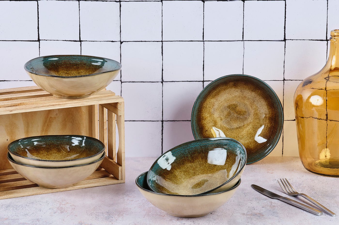 Island bowl ø20cm - 6 pieces - land & sea BJORN Brown