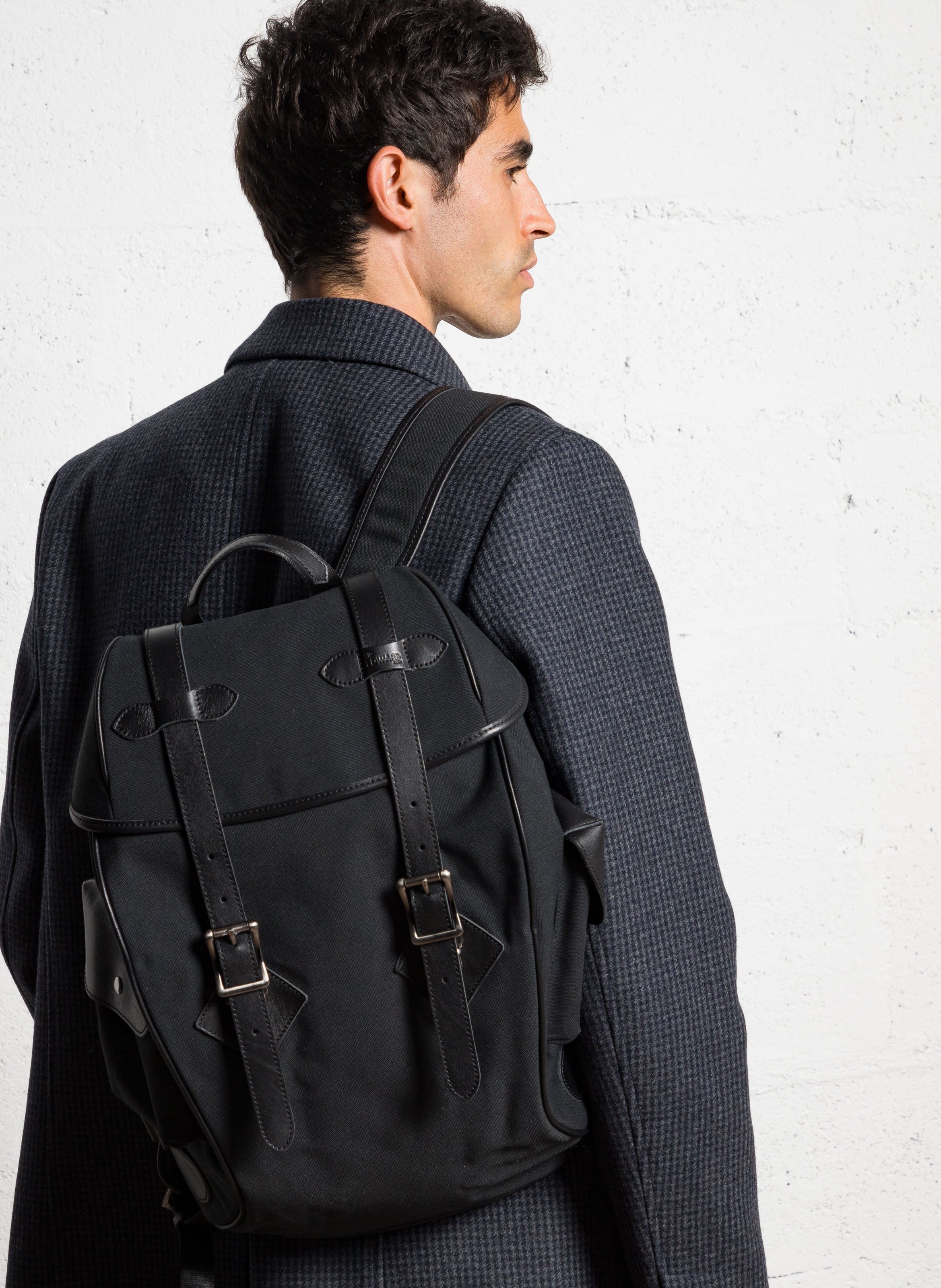 Two-tone leather backpack SIR EDWARD Black