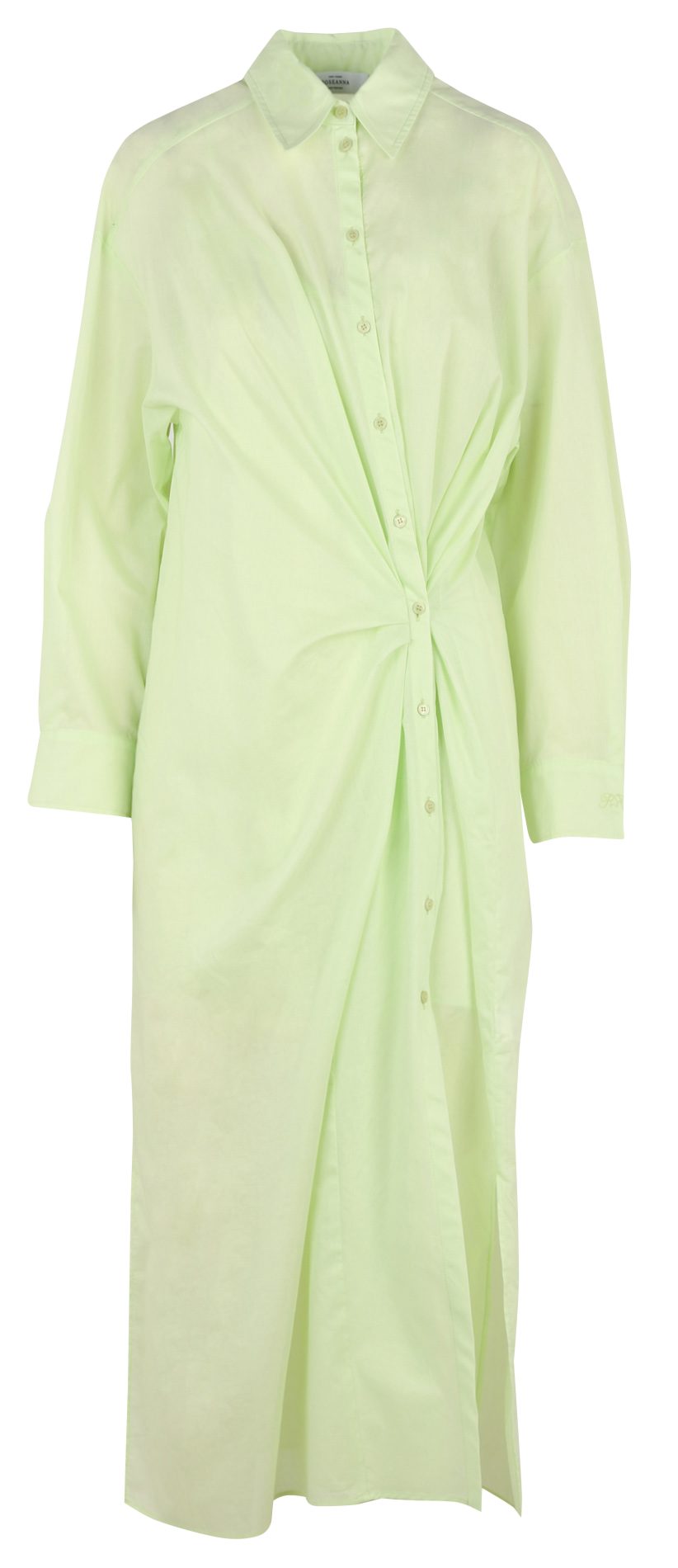 Robe midi col classique en coton ROSEANNA Vert