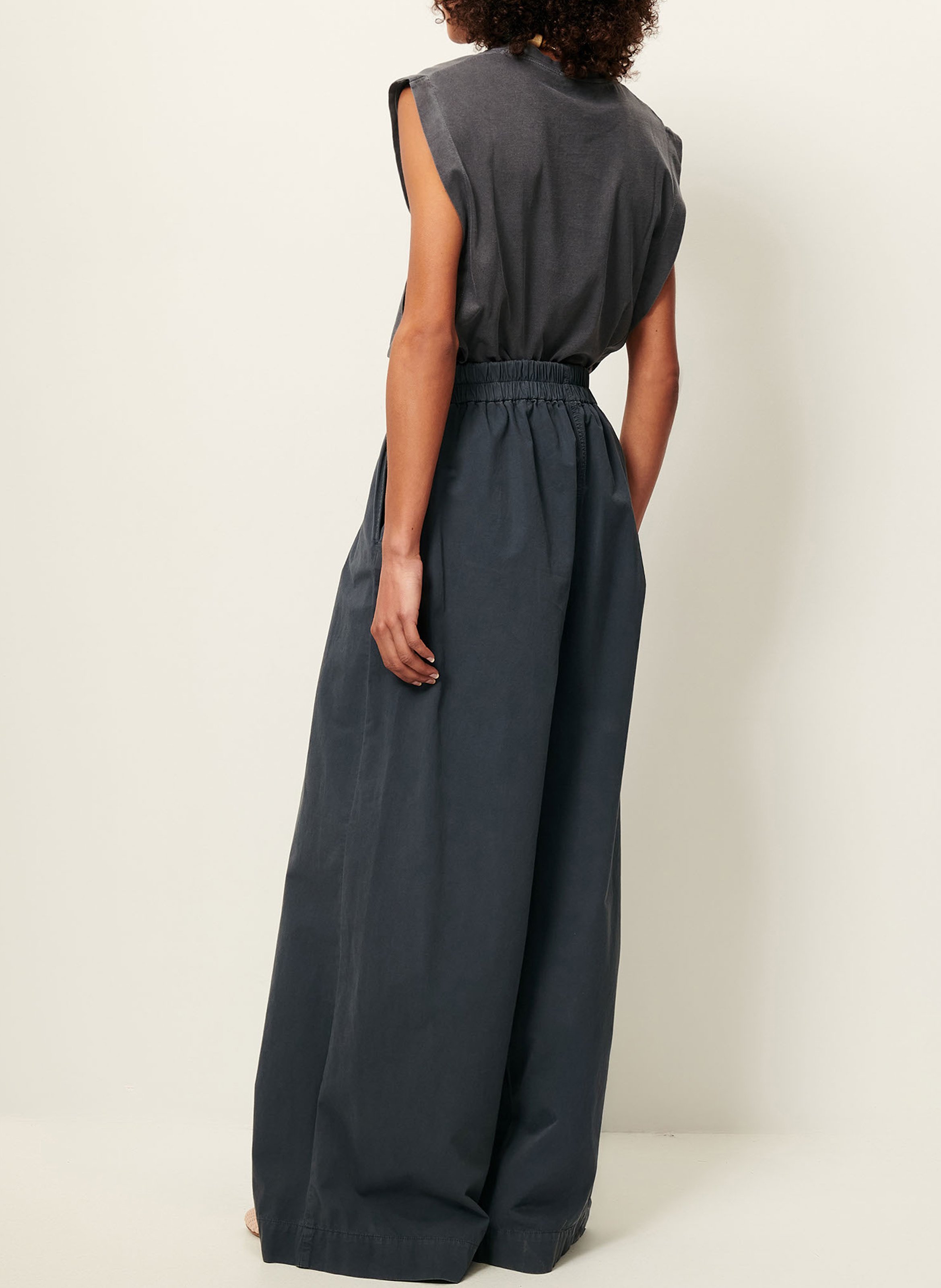 Tee-shirt col rond droit en coton bio SESSUN Gris