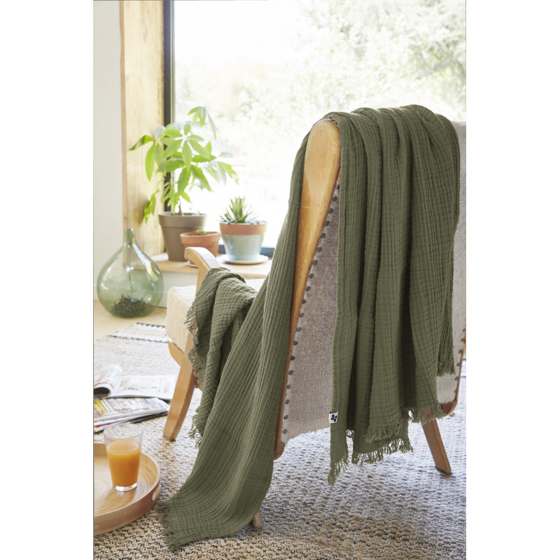 Pure cotton plaid L'EFFET PAPILLON Green
