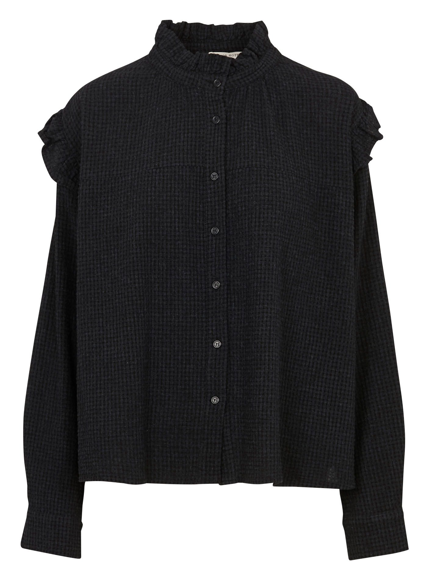 Victorian collar blouse in blended cotton MAISON HOTEL Black