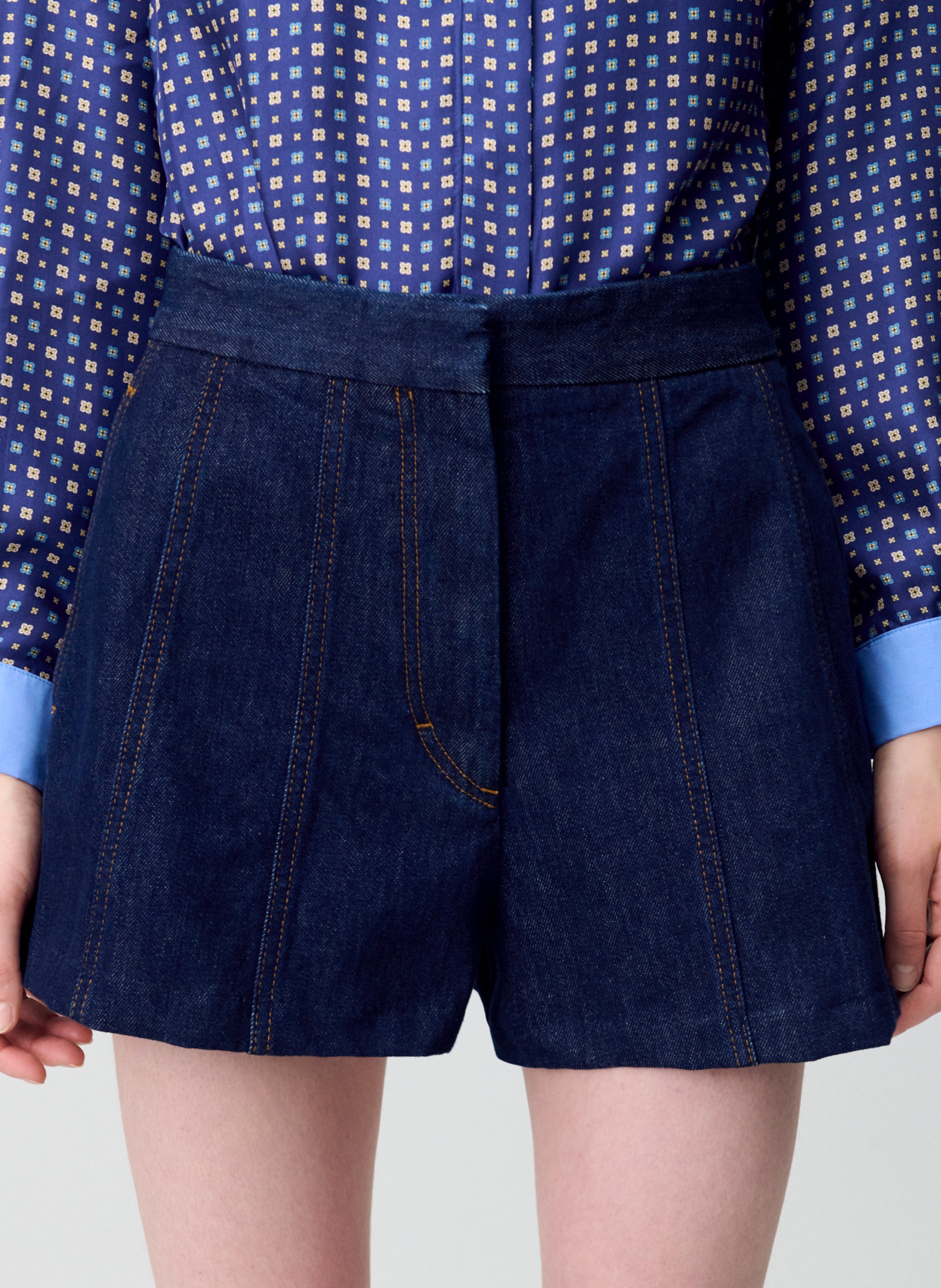 Short en jean en coton CLAUDIE PIERLOT Bleu
