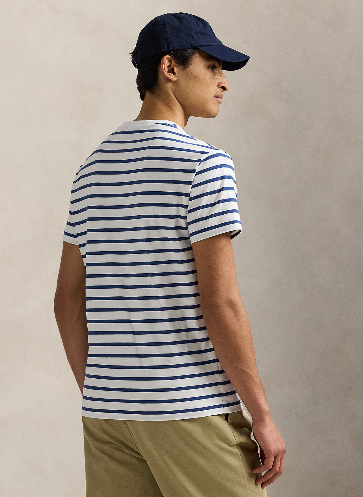 Tee-shirt col rond à rayures POLO RALPH LAUREN Bleu