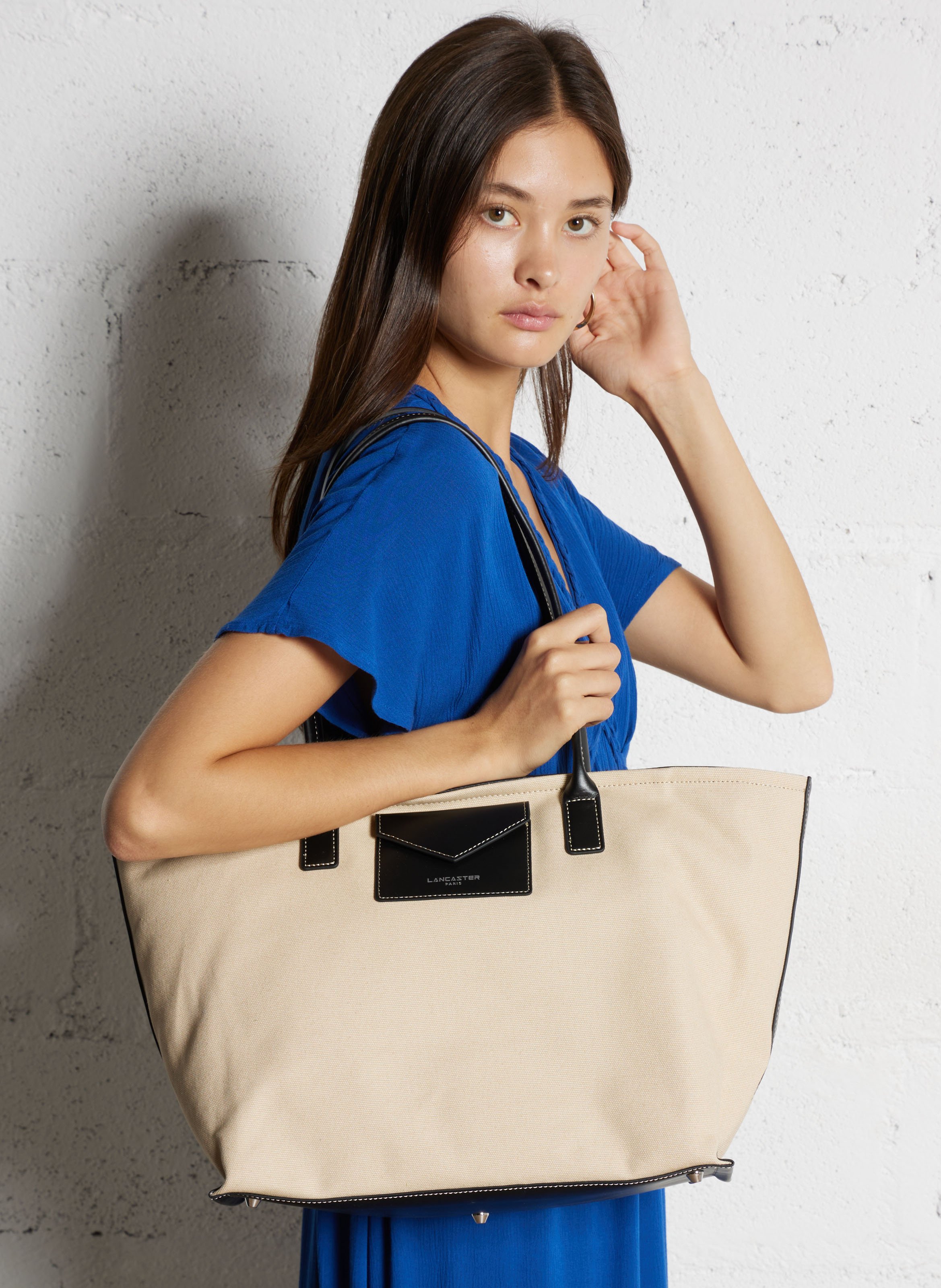 Cotton tote bag LANCASTER PARIS Black